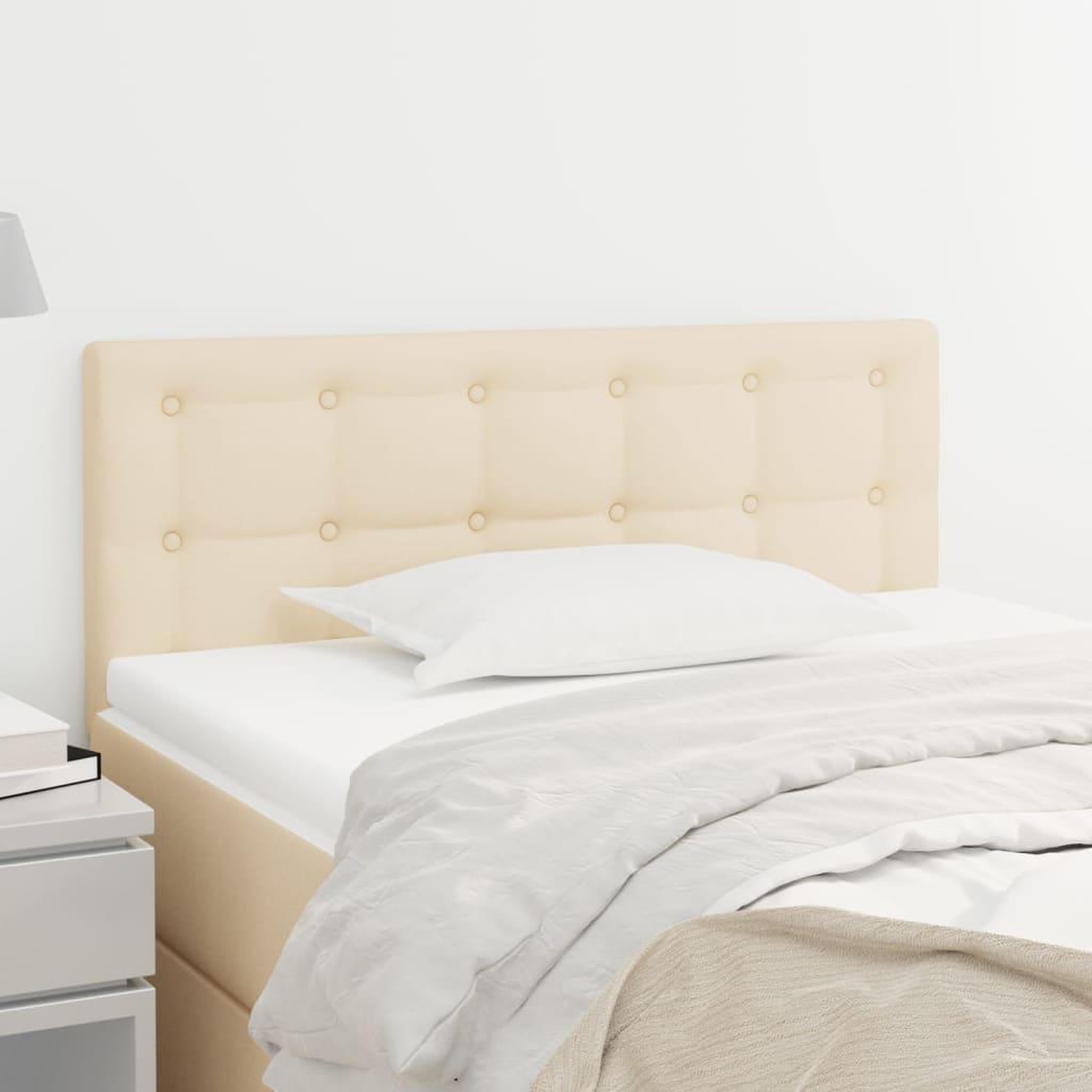 Voir la diapositive 1 : VIDAXL Tete de lit Creme 80x5x78/88 cm Tissu