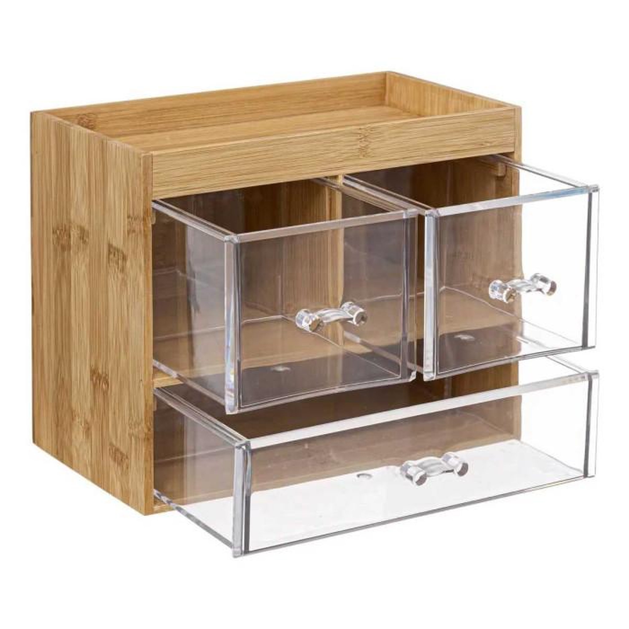 Voir la diapositive 2 : FIVE Boîte Organiseur 3 Tiroirs  Selena  24cm Naturel