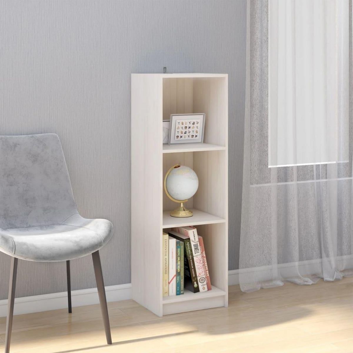 VIDAXL Bibliotheque/Separateur de piece Blanc 36x33x110 cm Pin massif