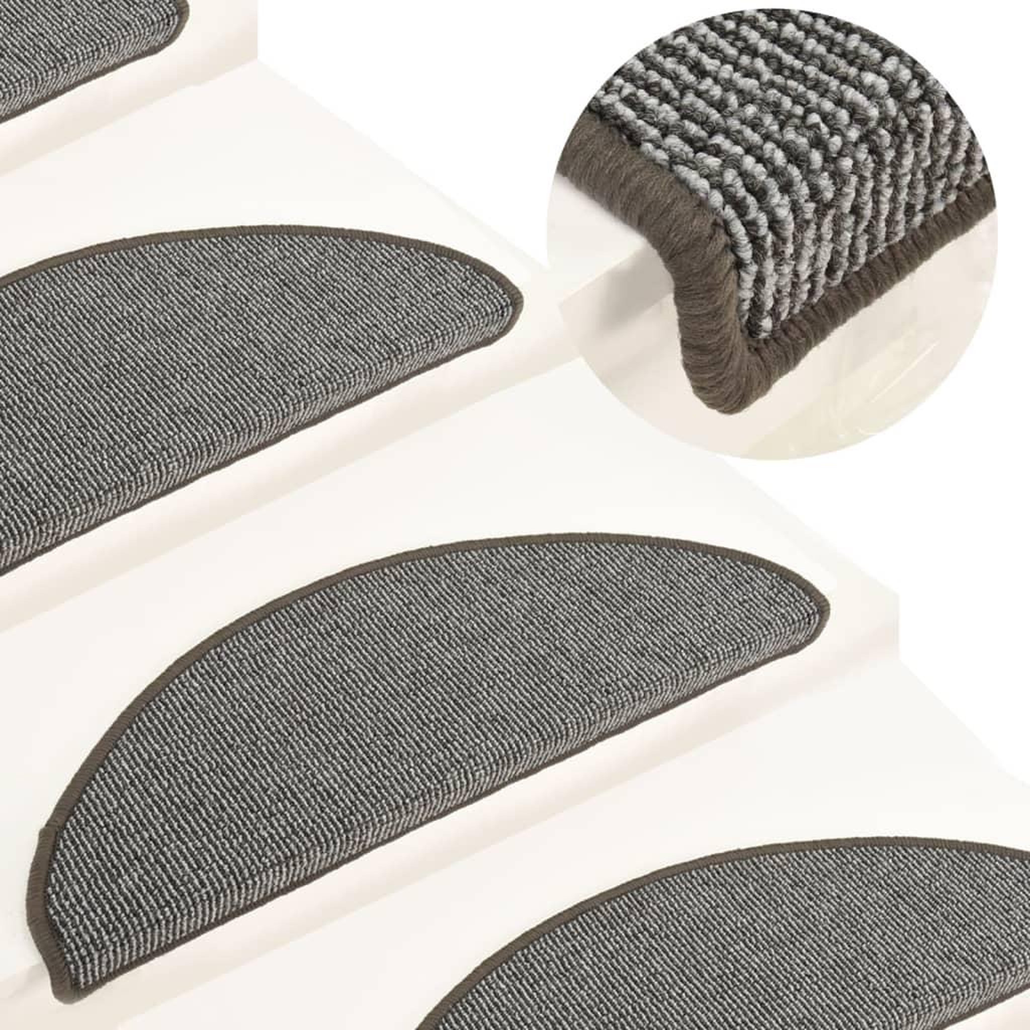 Voir la diapositive 1 : VIDAXL Tapis de marches d'escalier 15 pcs Gris 65x21x4 cm