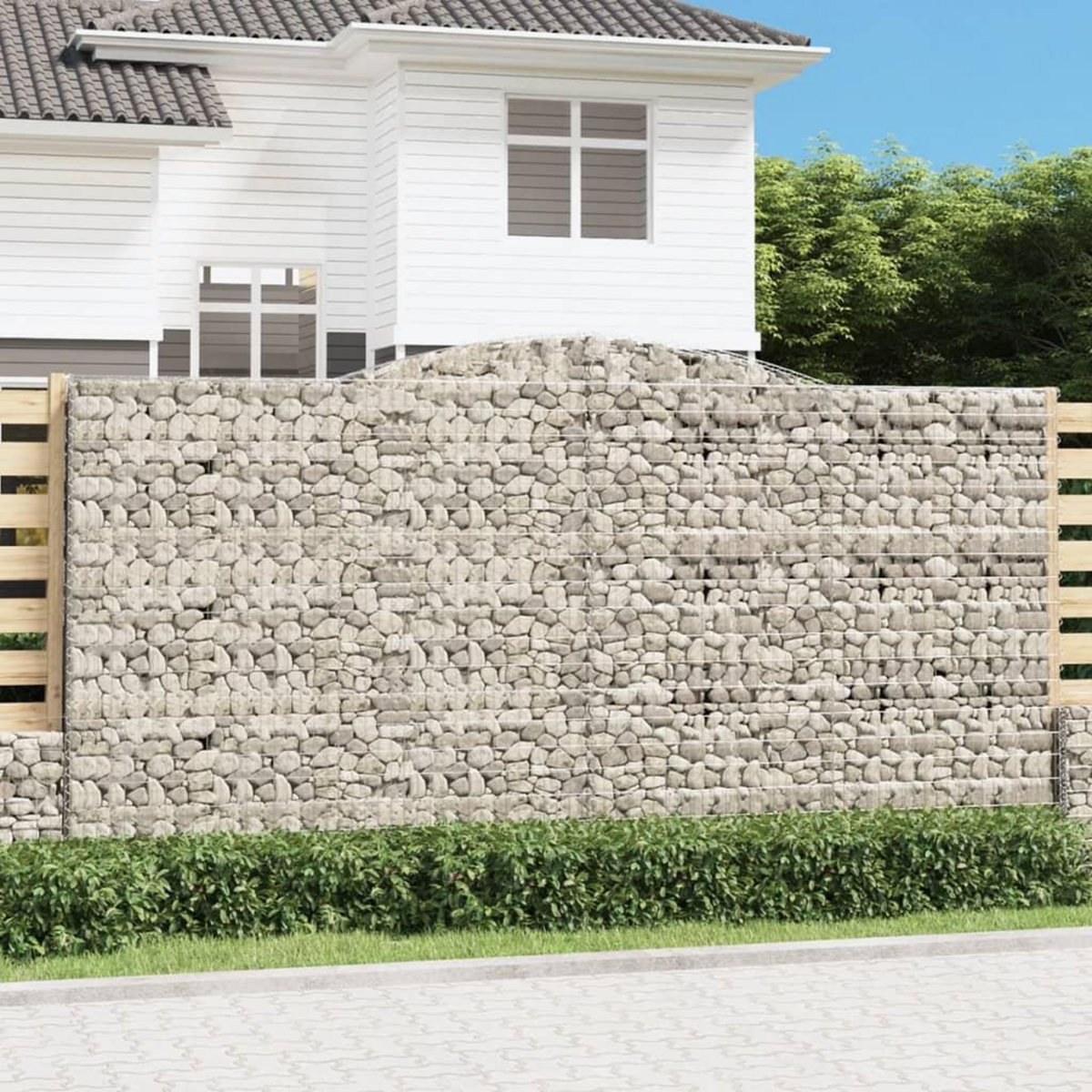 VIDAXL Paniers a gabions arques 6 pcs 400x30x200/220 cm Fer galvanise