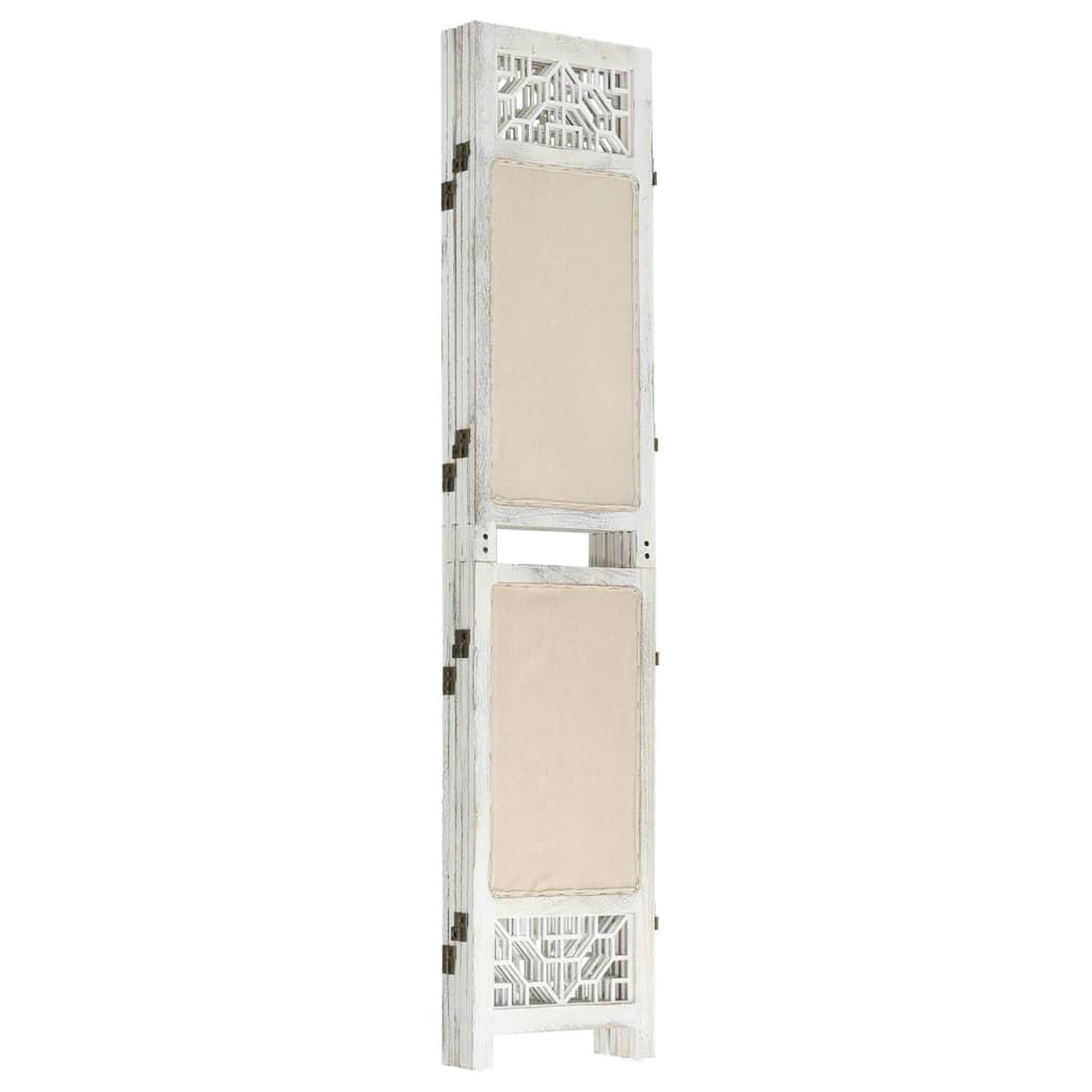 Voir la diapositive 3 : VIDAXL Cloison de separation 5 panneaux Creme 175x165 cm Tissu