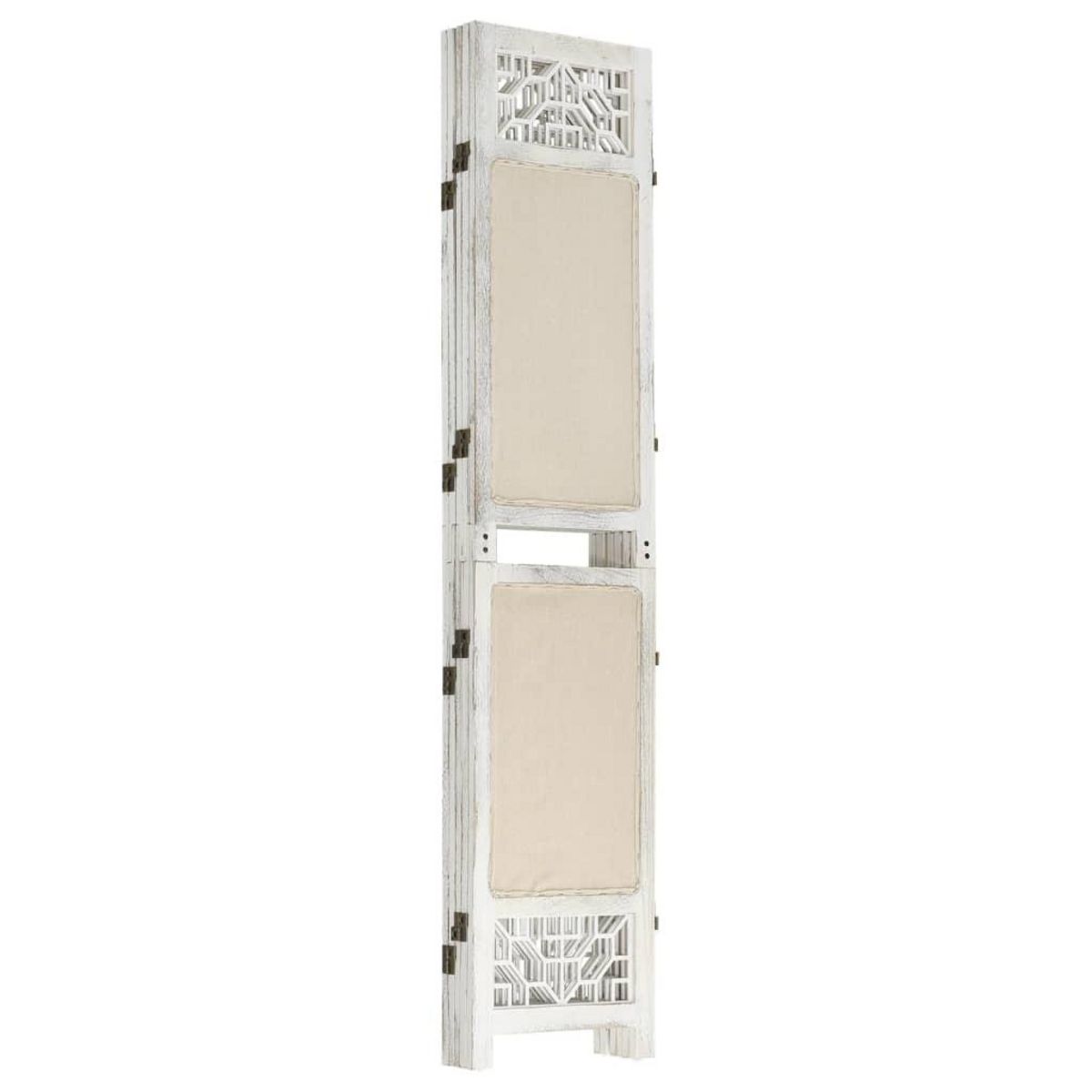 VIDAXL Cloison de separation 5 panneaux Creme 175x165 cm Tissu