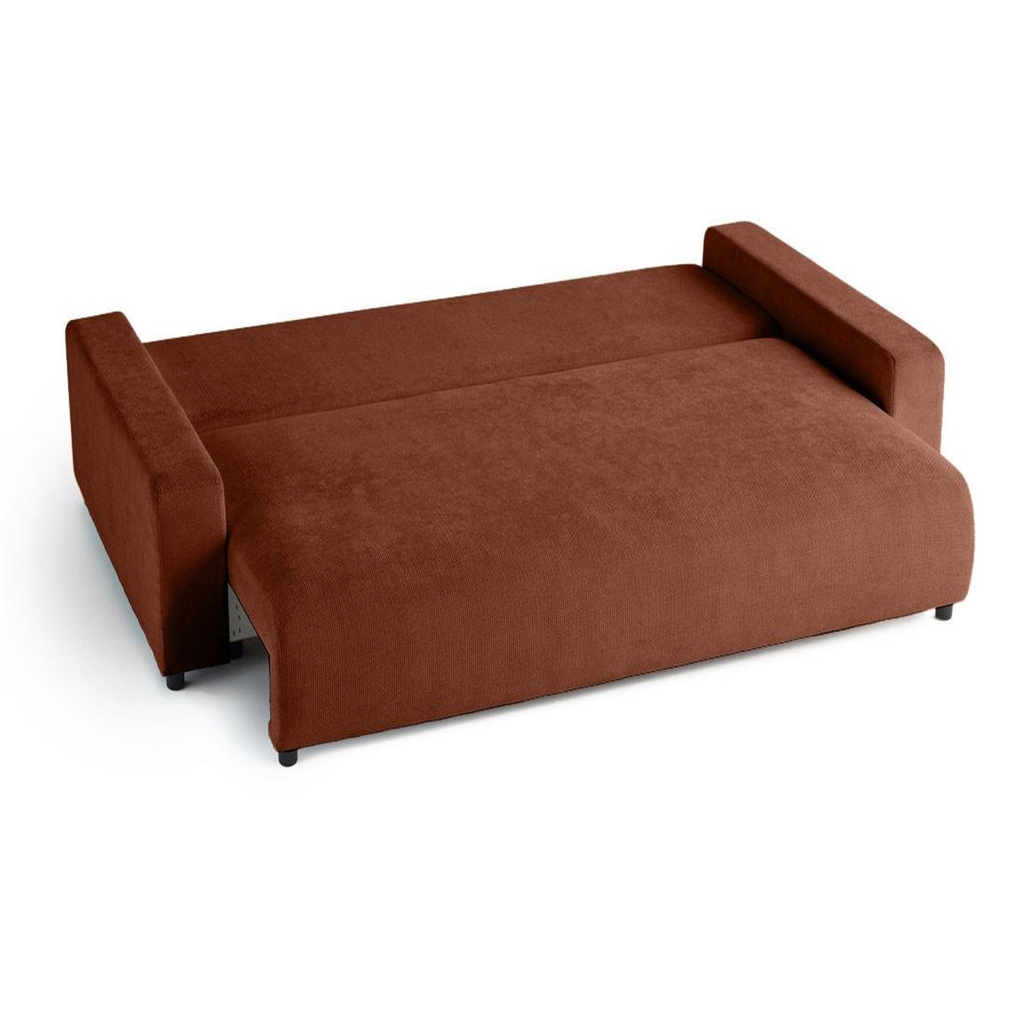 Voir la diapositive 2 : BEST MOBILIER Pivoine - canapé droit 3 places - convertible avec coffre - en velours texturé