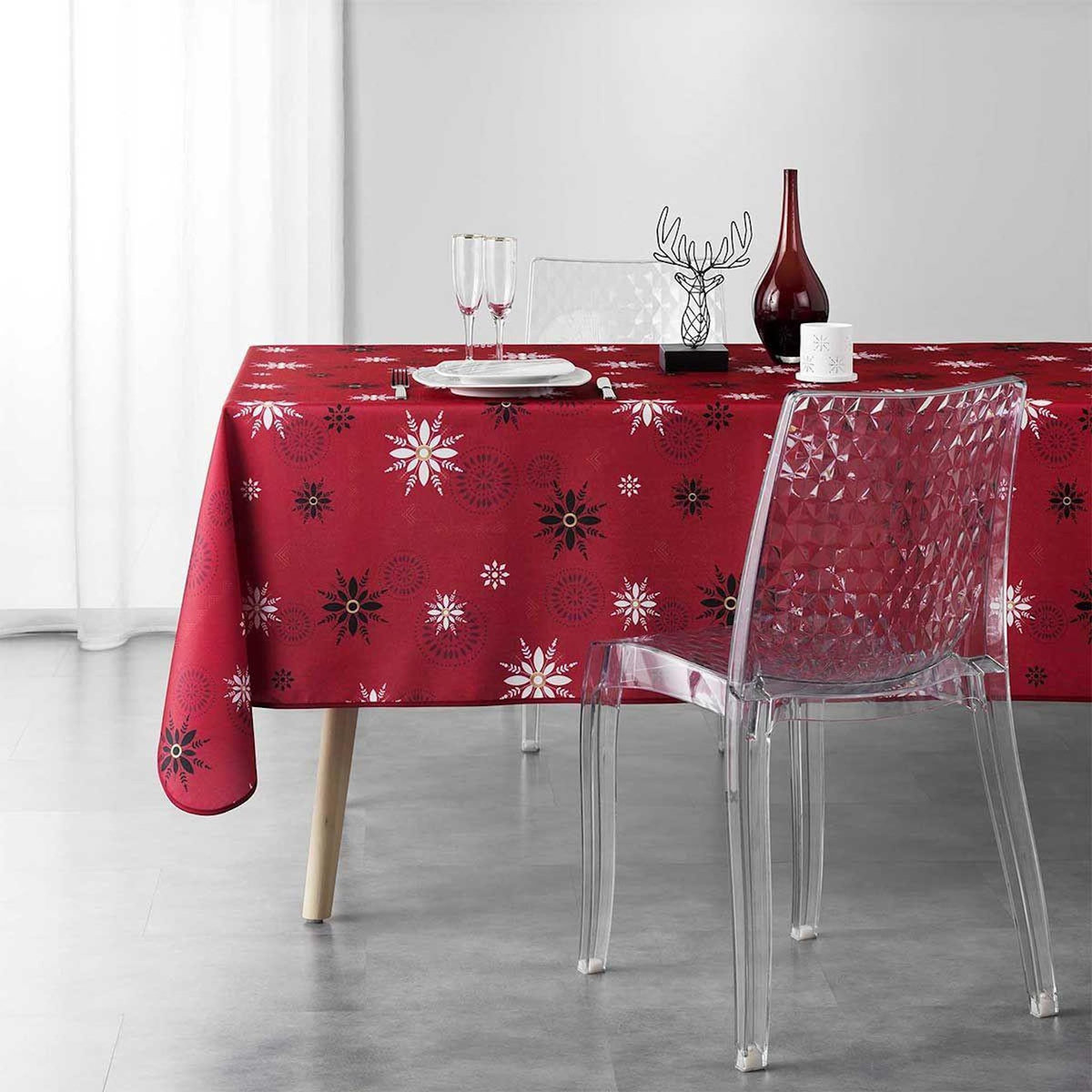 Paris Prix Nappe Imprimée  Enchante  150x240cm Rouge