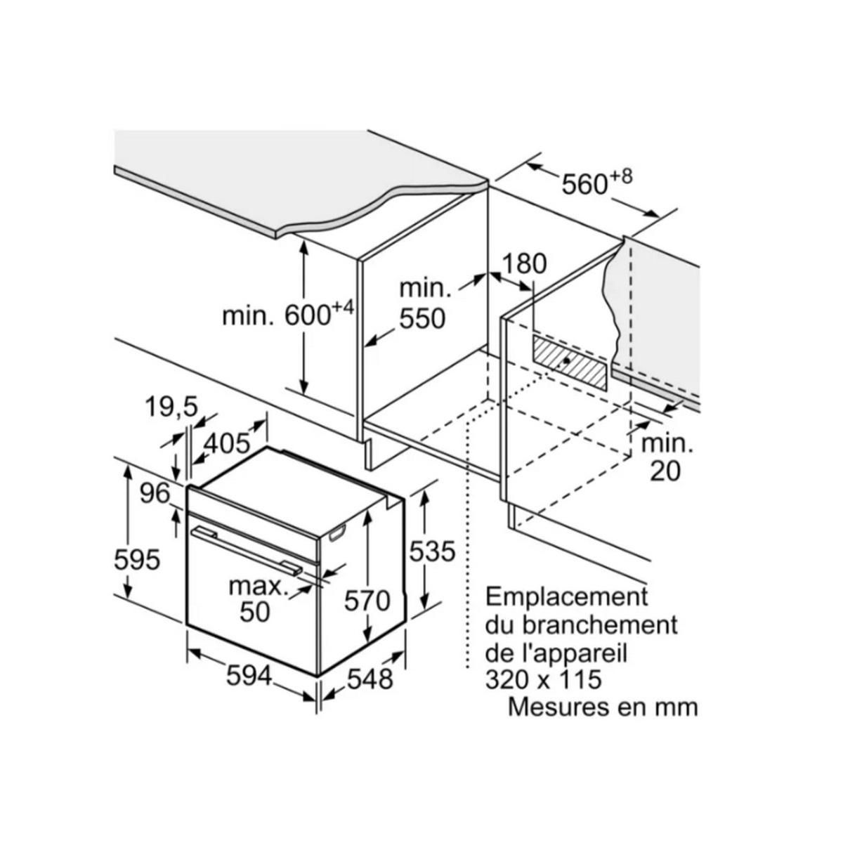 Neff Four intégrable multifonction 71l 60cm pyrolyse + hydrolyse noir/inox - B6ACH7AN3F