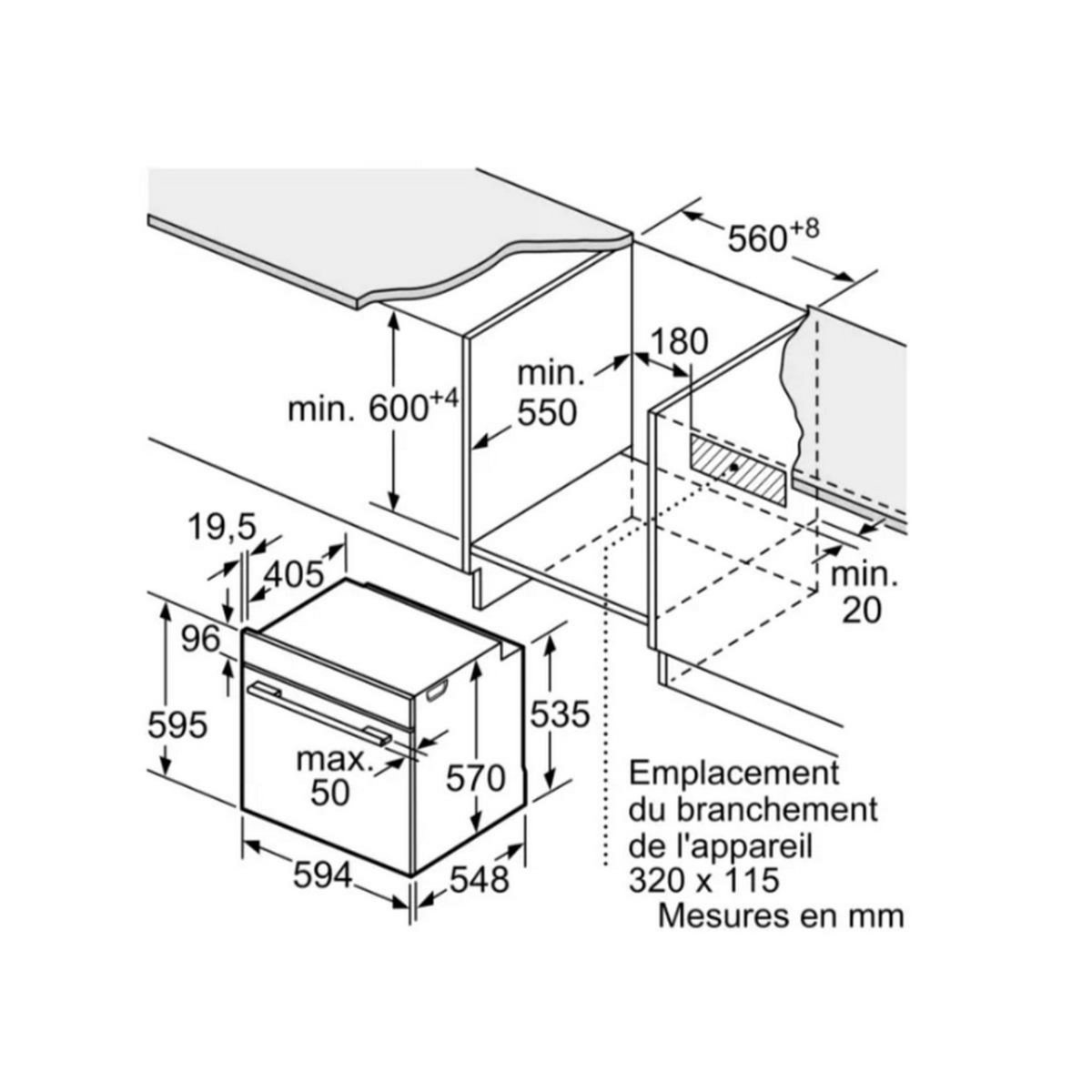 Neff Four intégrable multifonction 71l 60cm pyrolyse + hydrolyse noir/inox - B6ACH7AN3F