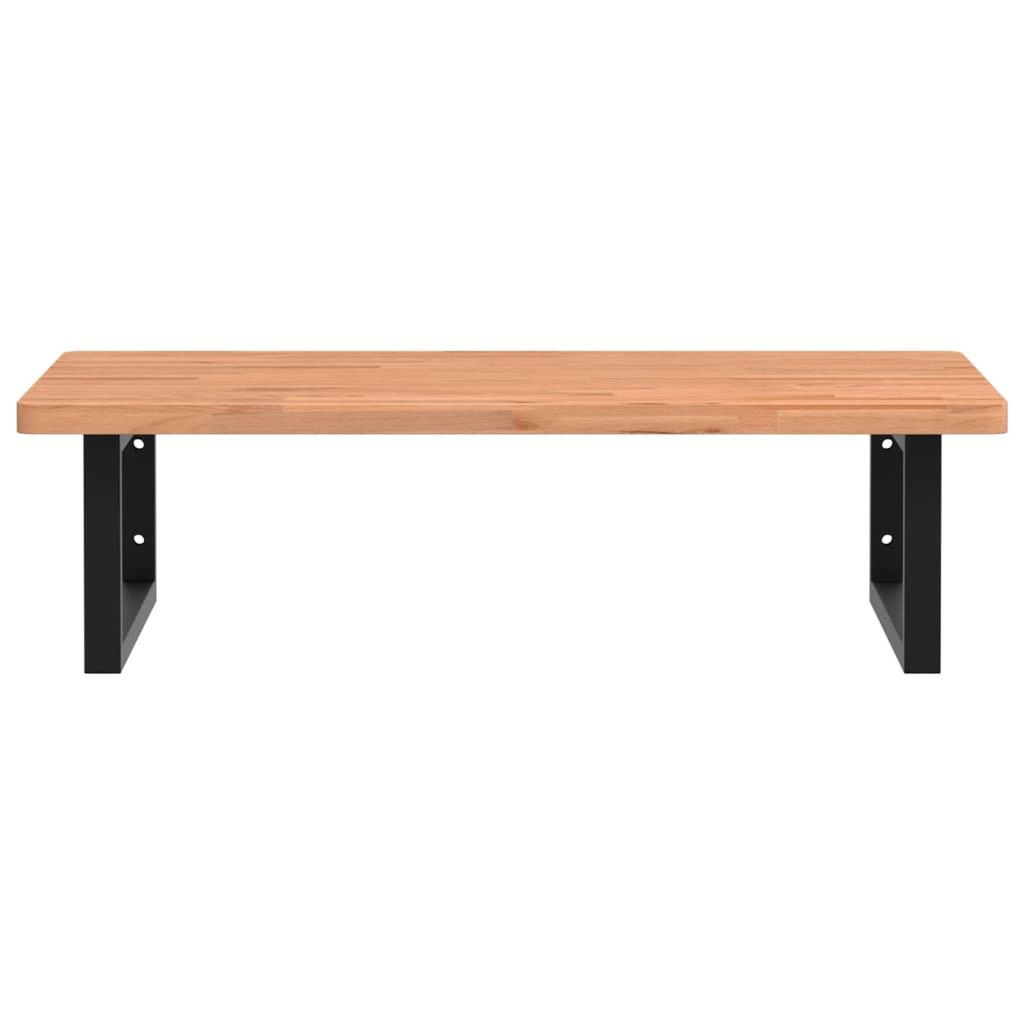 Voir la diapositive 4 : VIDAXL Etagere de vasque murale acier et bois massif de hetre