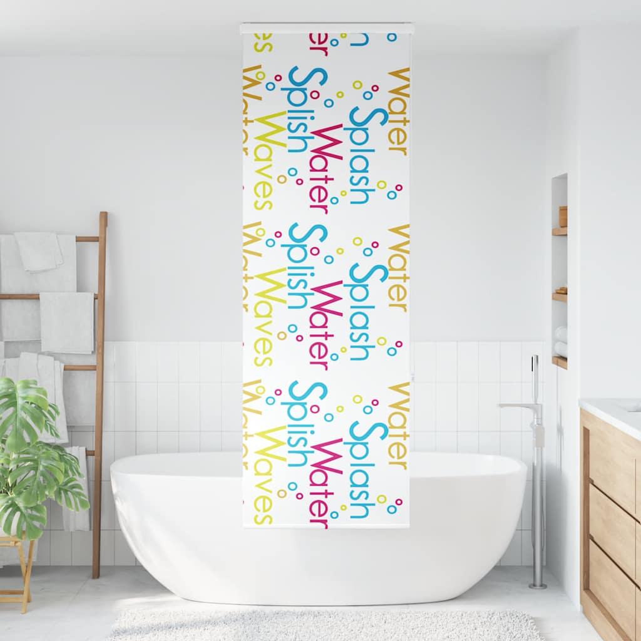 Voir la diapositive 2 : VIDAXL Store enrouleur de douche avec cassette largeur du tissu 56 cm
