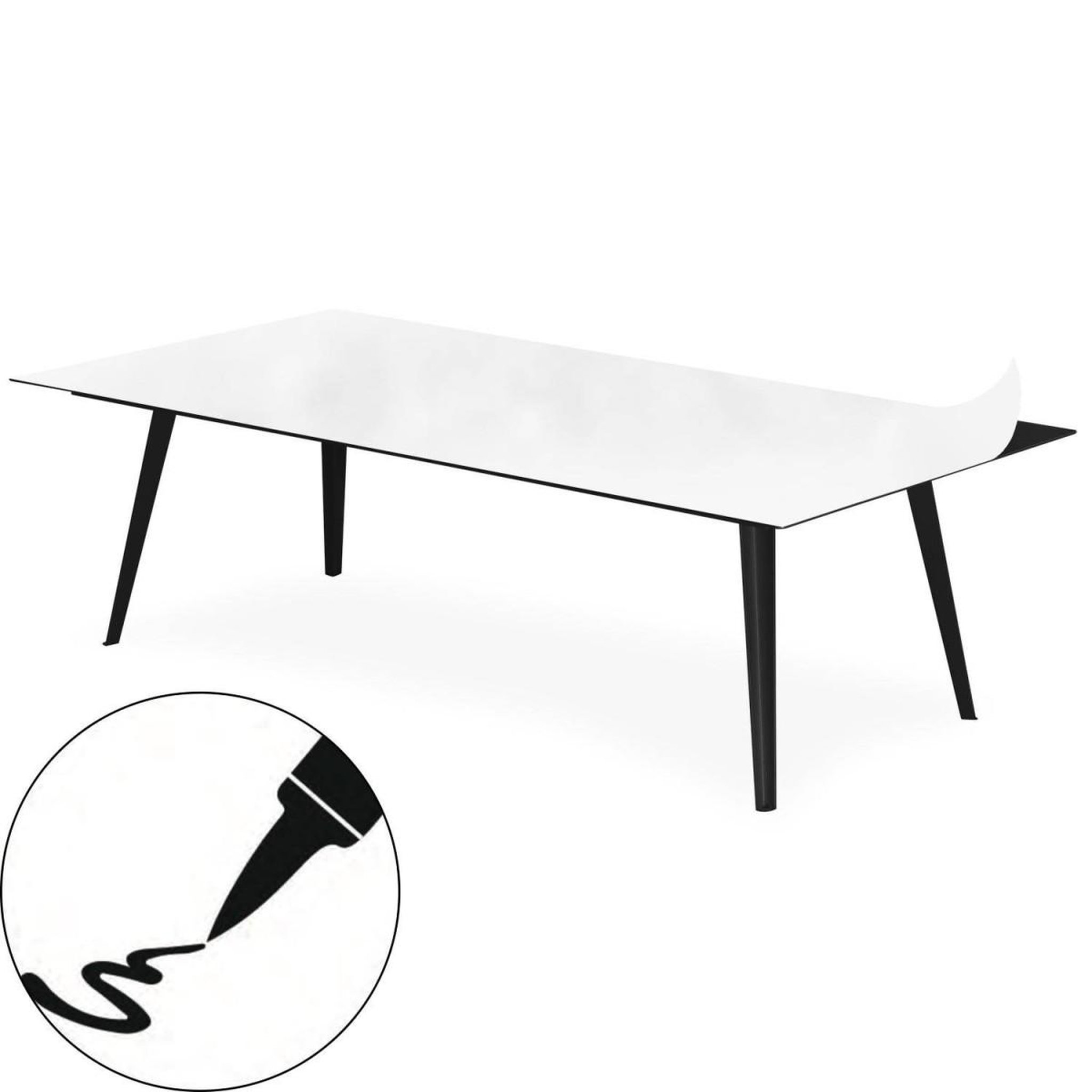 Voir la diapositive 3 : Paris Prix Table basse 1 cover  tableau effaçable  120cm noir