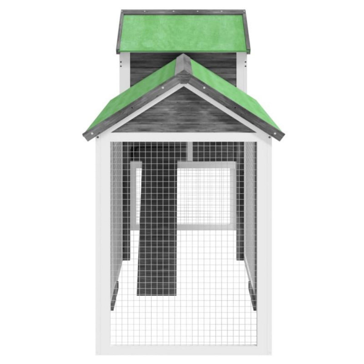 VIDAXL Poulailler gris 193x65x117 cm bois massif de pin