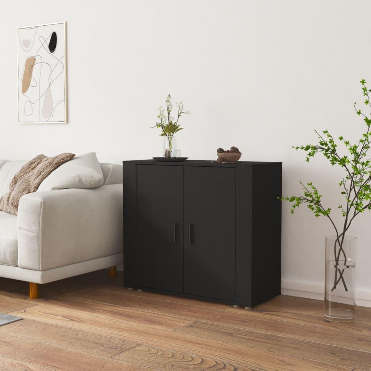 VIDAXL Buffet Noir 80x33x70 cm Bois d'ingenierie