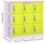 Voir la diapositive 6 : VIDAXL Armoire a casiers Gris clair et vert 90x45x92,5 cm Acier