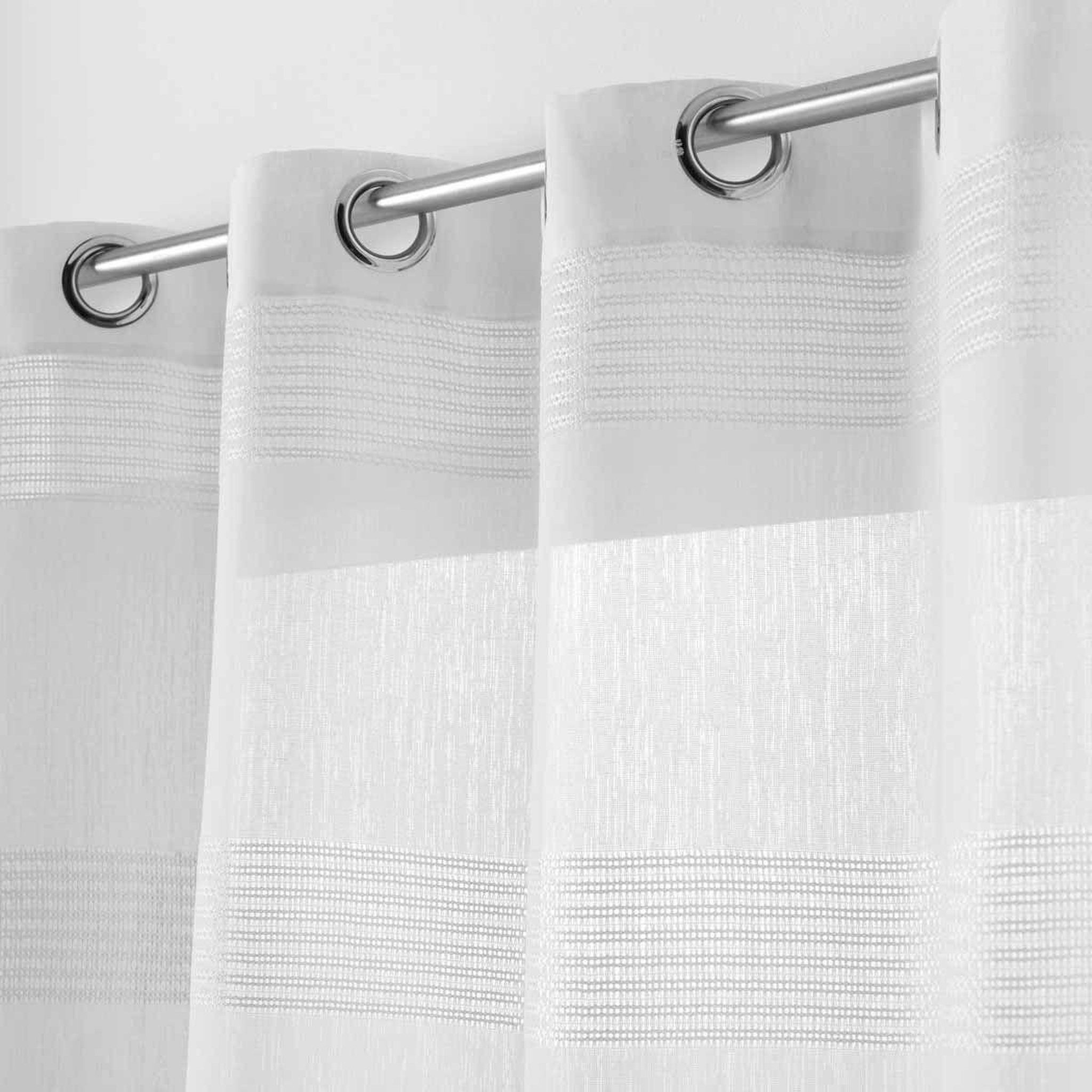Voir la diapositive 2 : Douceur d'Intérieur Rideau voilage à œillets  ajourela  140x240cm blanc