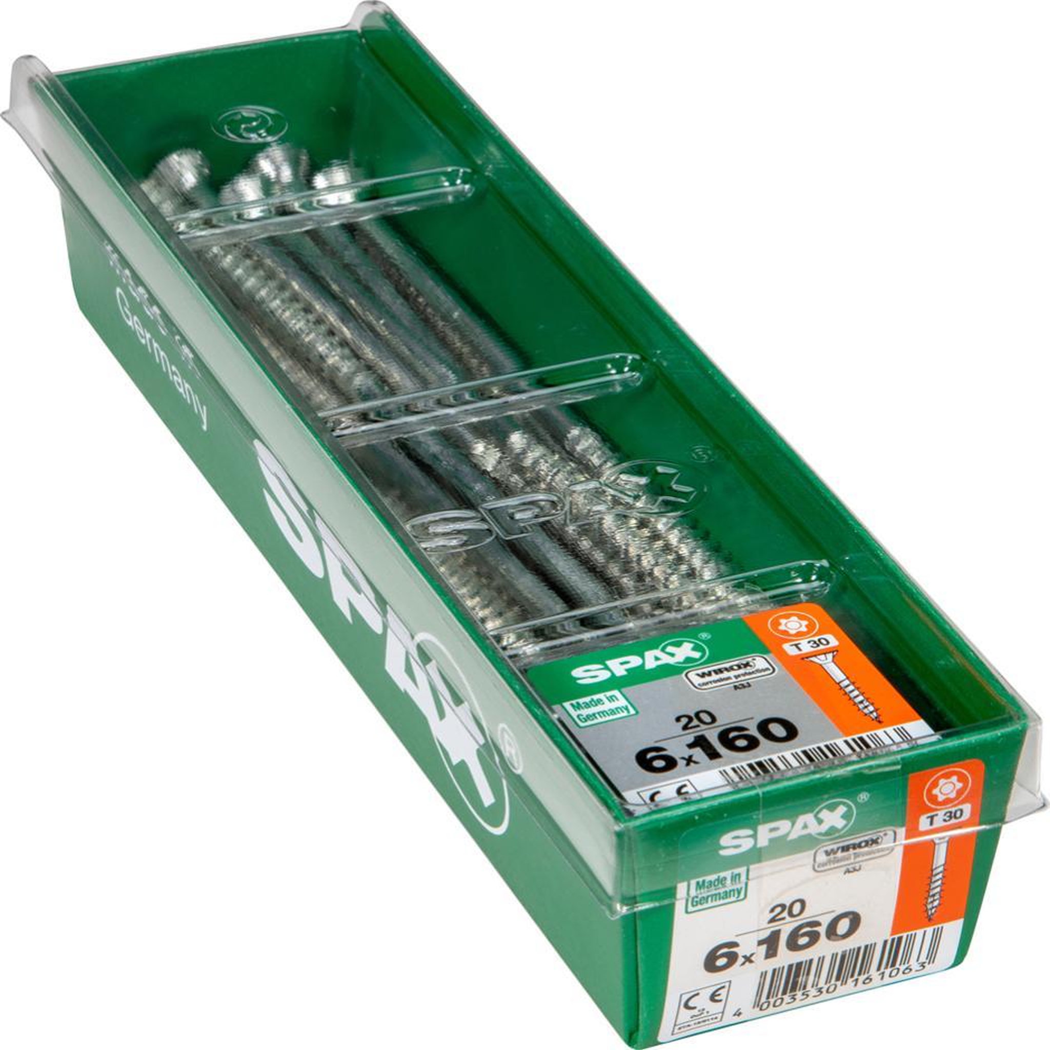CENTRALE BRICO Lot de 20 vis acier tête fraisée torx SPAX, Diam.6 mm x L.160 mm