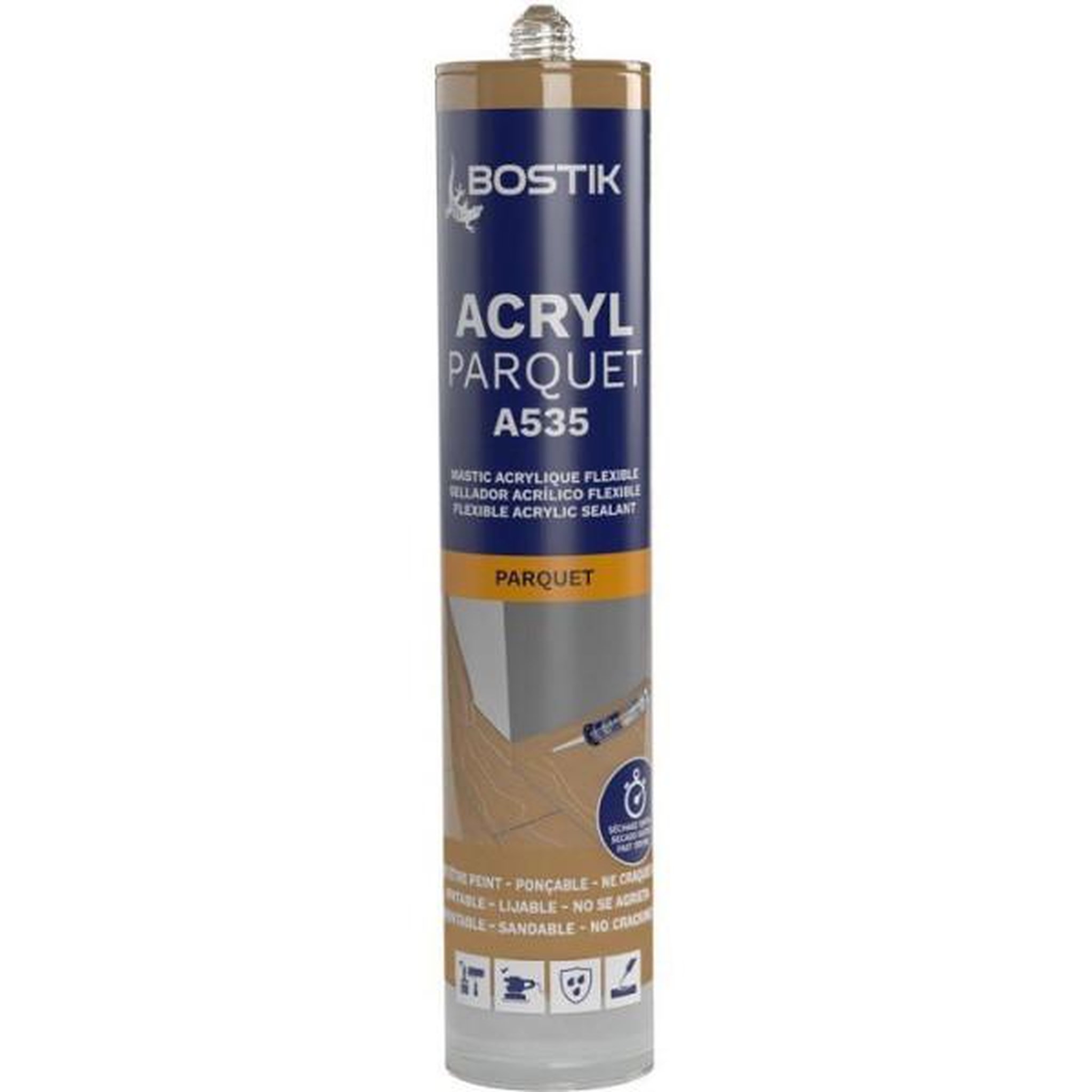 Bostik Mastic acrylique - BOSTIK - Joint Acryl Parquet - Compatible tous vernis - Chene foncé - 300 ml