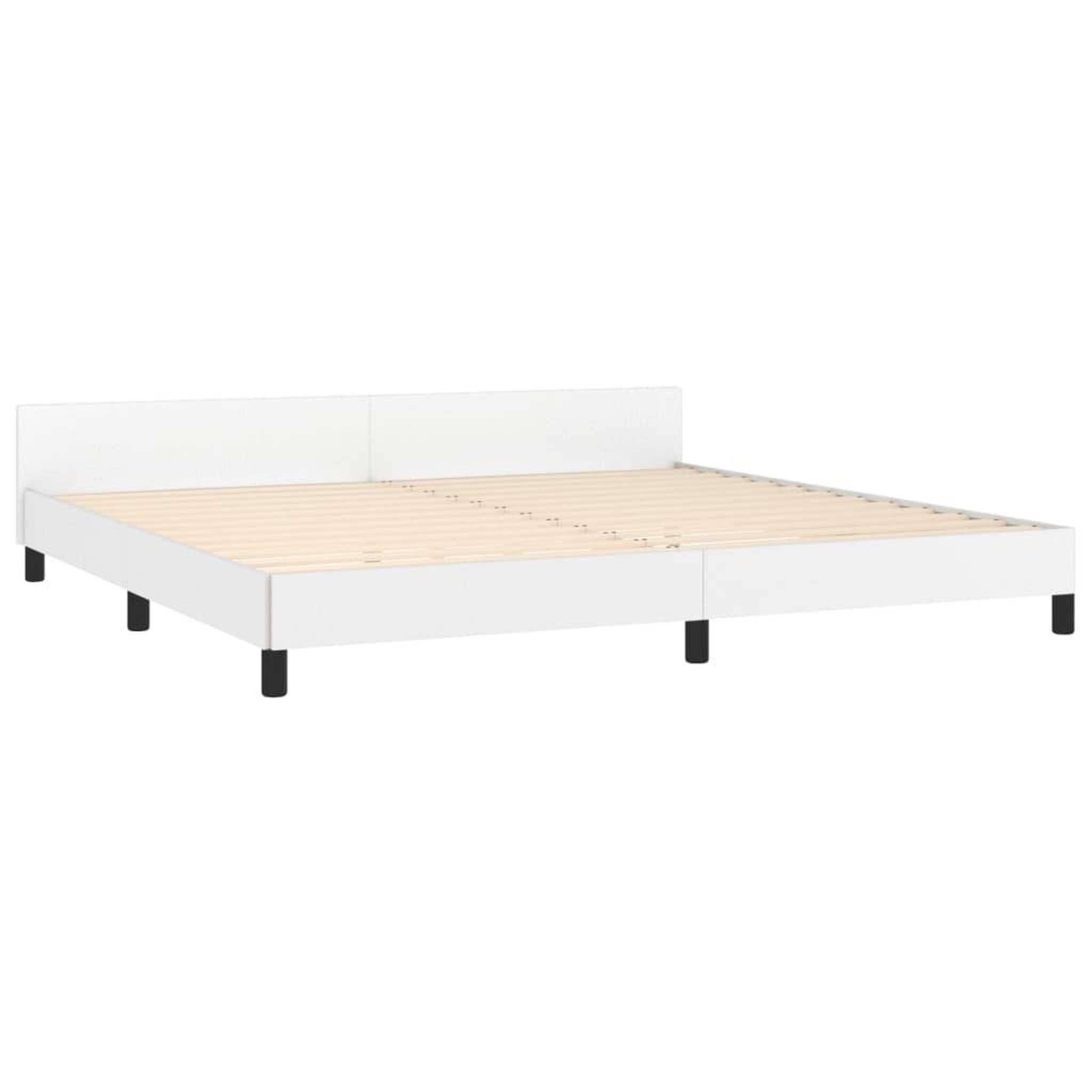 Voir la diapositive 4 : VIDAXL Cadre de lit avec tete de lit sans matelas blanc 200x200 cm