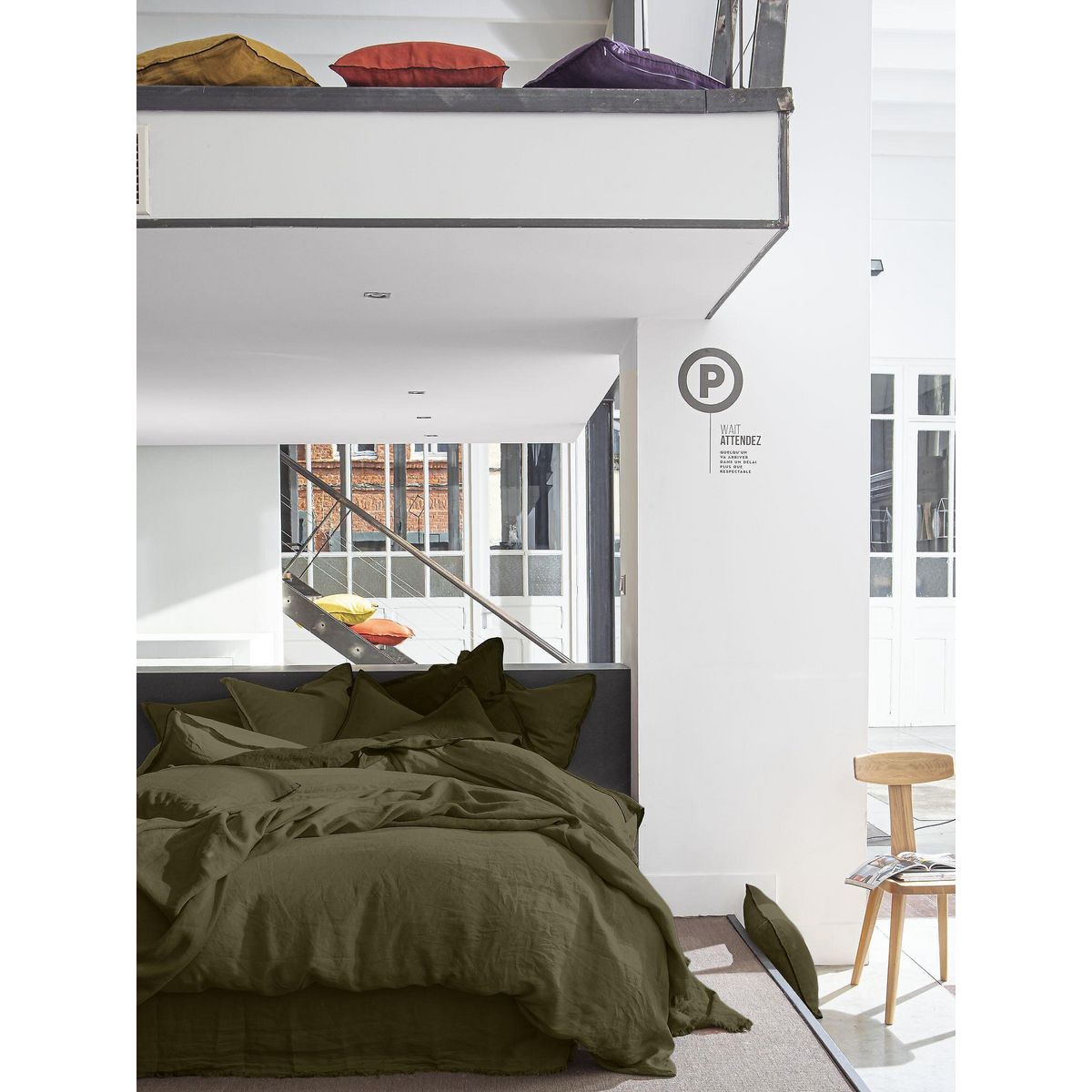 BATON ROUGE Drap housse 100% lin lavé uni