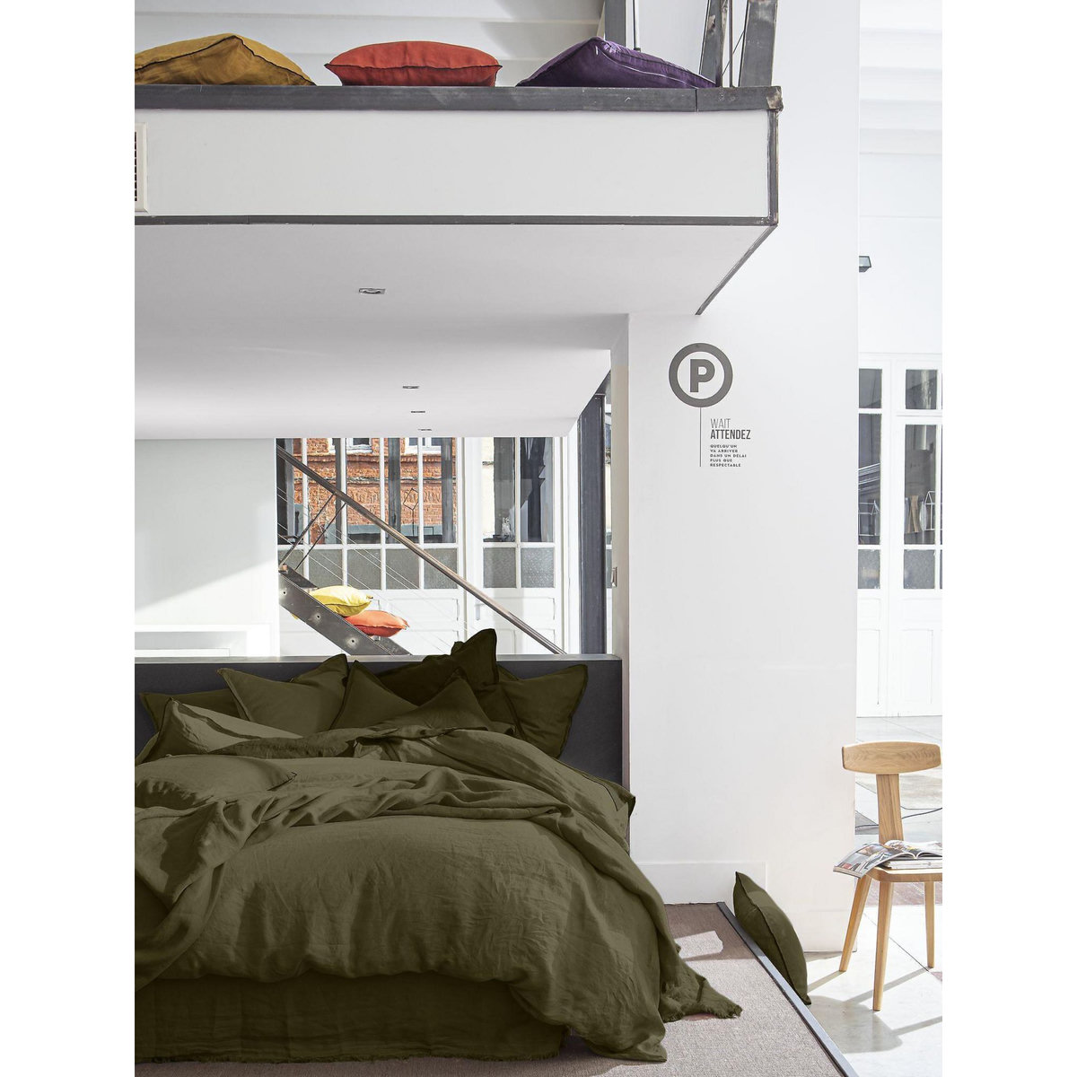 BATON ROUGE Drap housse 100% lin lavé uni