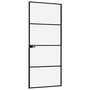 Voir la diapositive 4 : VIDAXL Porte d'interieur Noir 76x201,5 cm Trempe verre aluminium fin