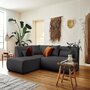 Voir la diapositive 2 : LISA DESIGN Onyx - canapé modulable d'angle gauche 5 places - en tissu