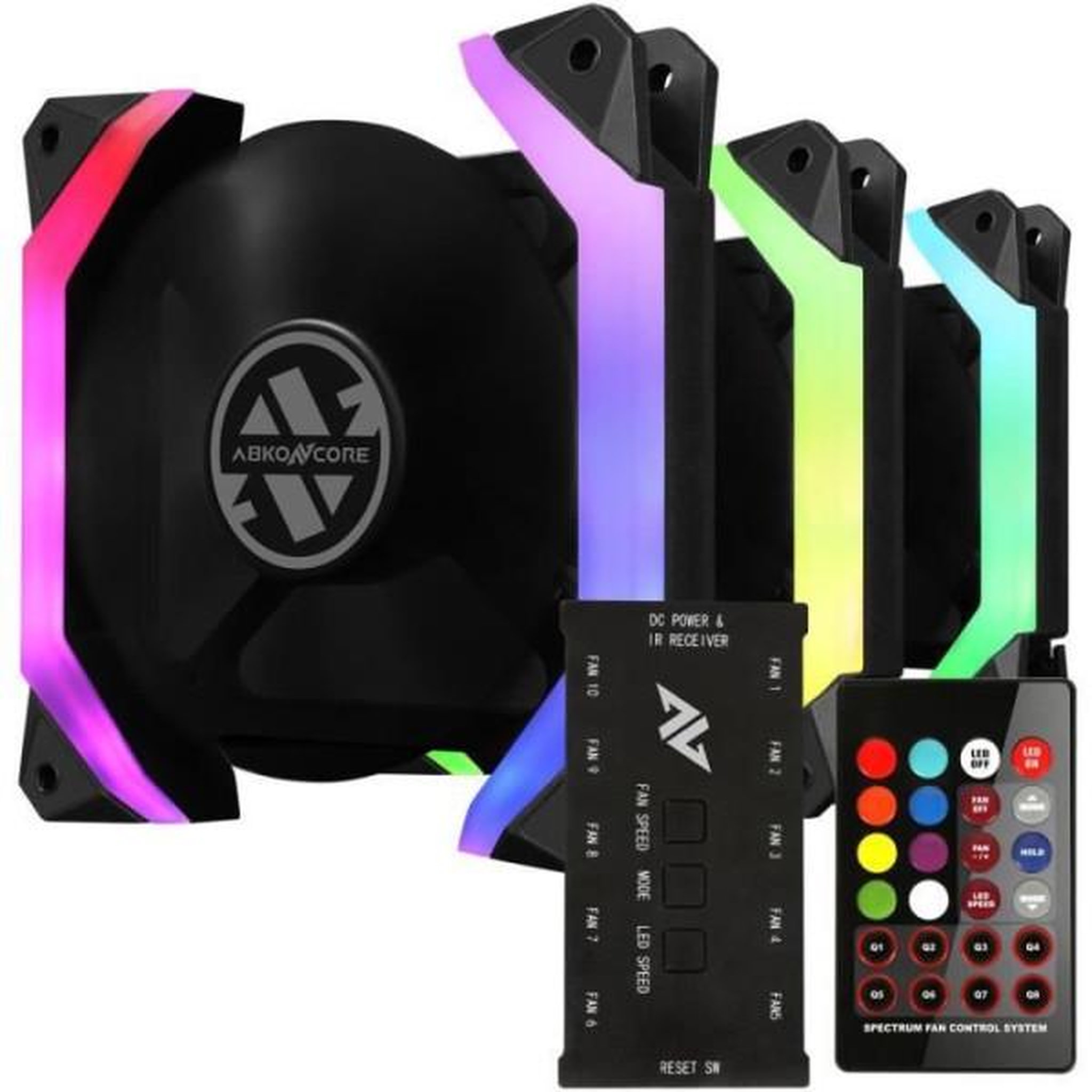 ABKONCORE ABKONCORE Spider Spectrum Sync (Pack de 3) - Ventilateur 120mm A-RGB pour boitier