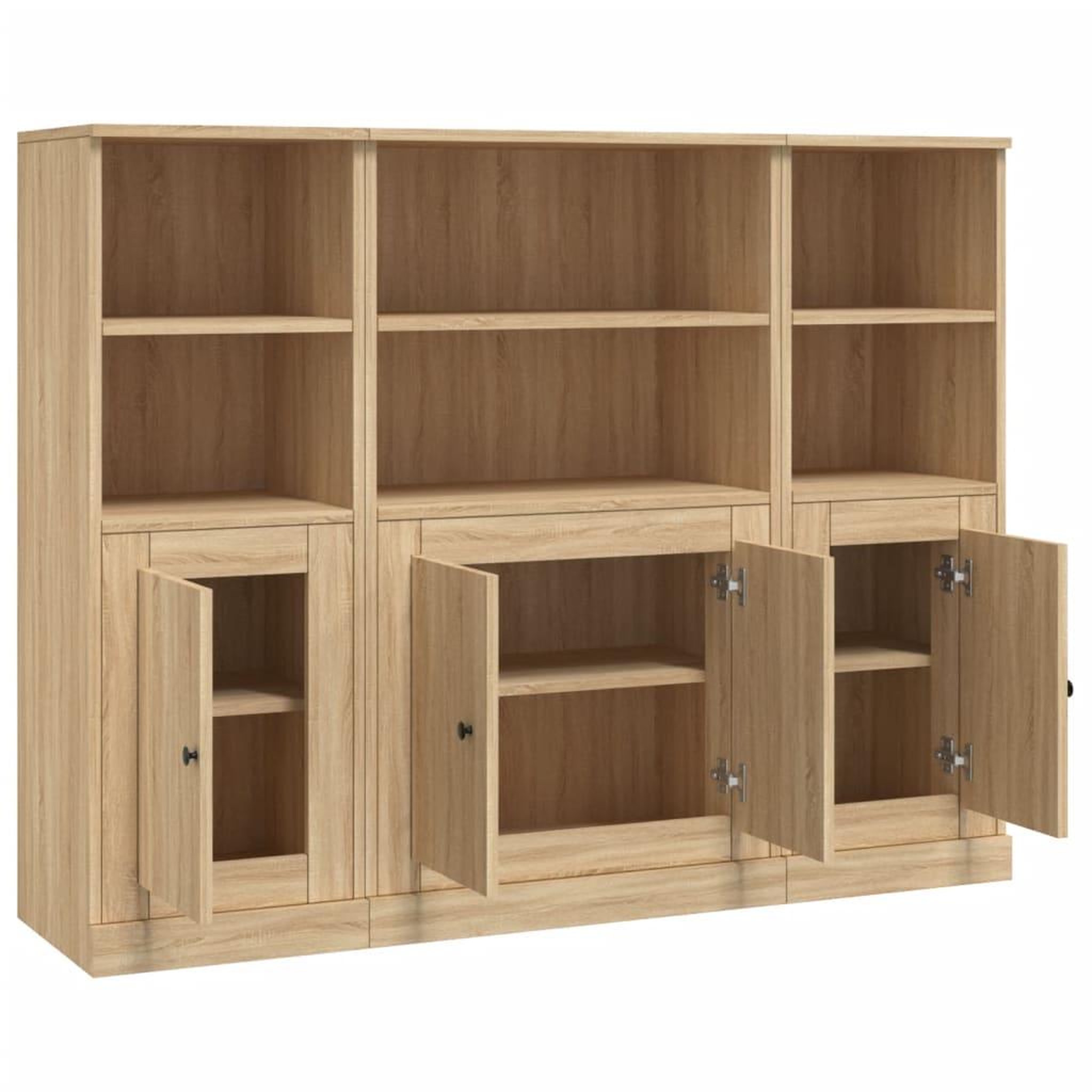 Voir la diapositive 5 : VIDAXL Buffets 3 pcs chene sonoma bois d'ingenierie