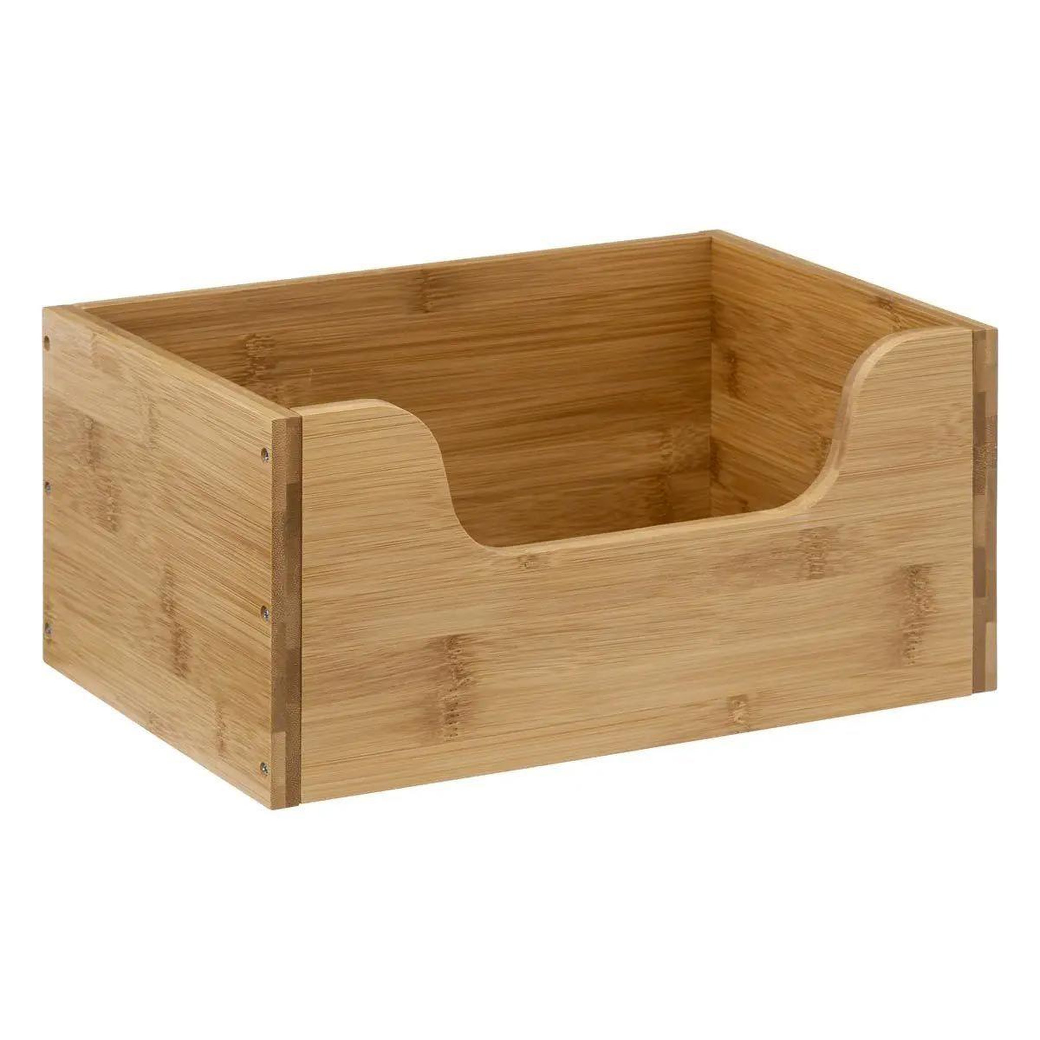 Voir la diapositive 1 : FIVE Panier de Rangement Empilable  Bambou  31cm Beige