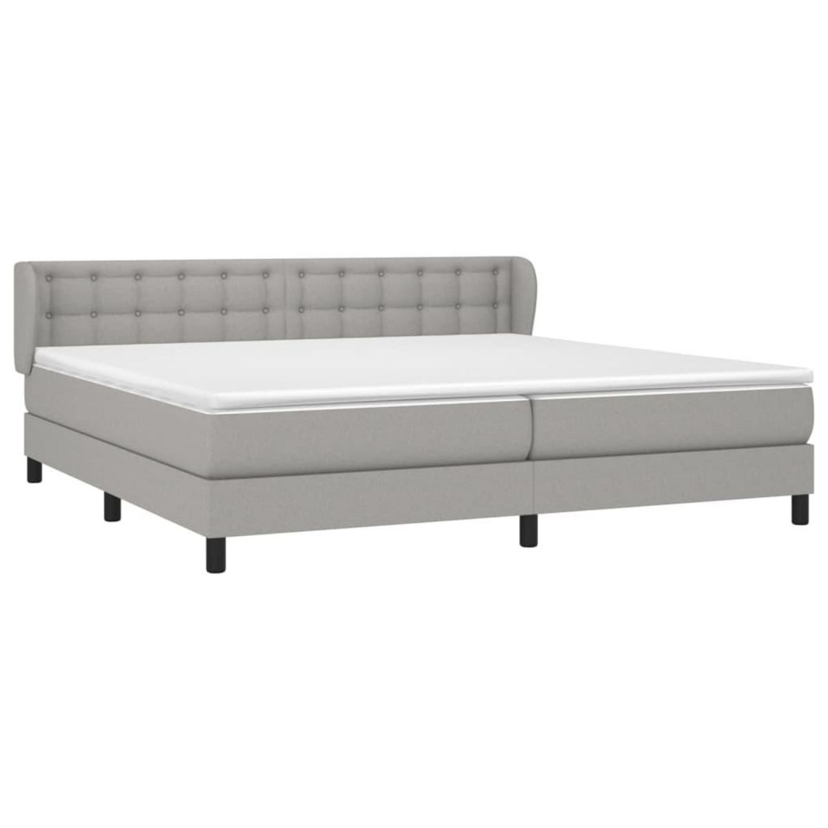 VIDAXL Sommier a lattes de lit avec matelas Gris clair 200x200cm Tissu