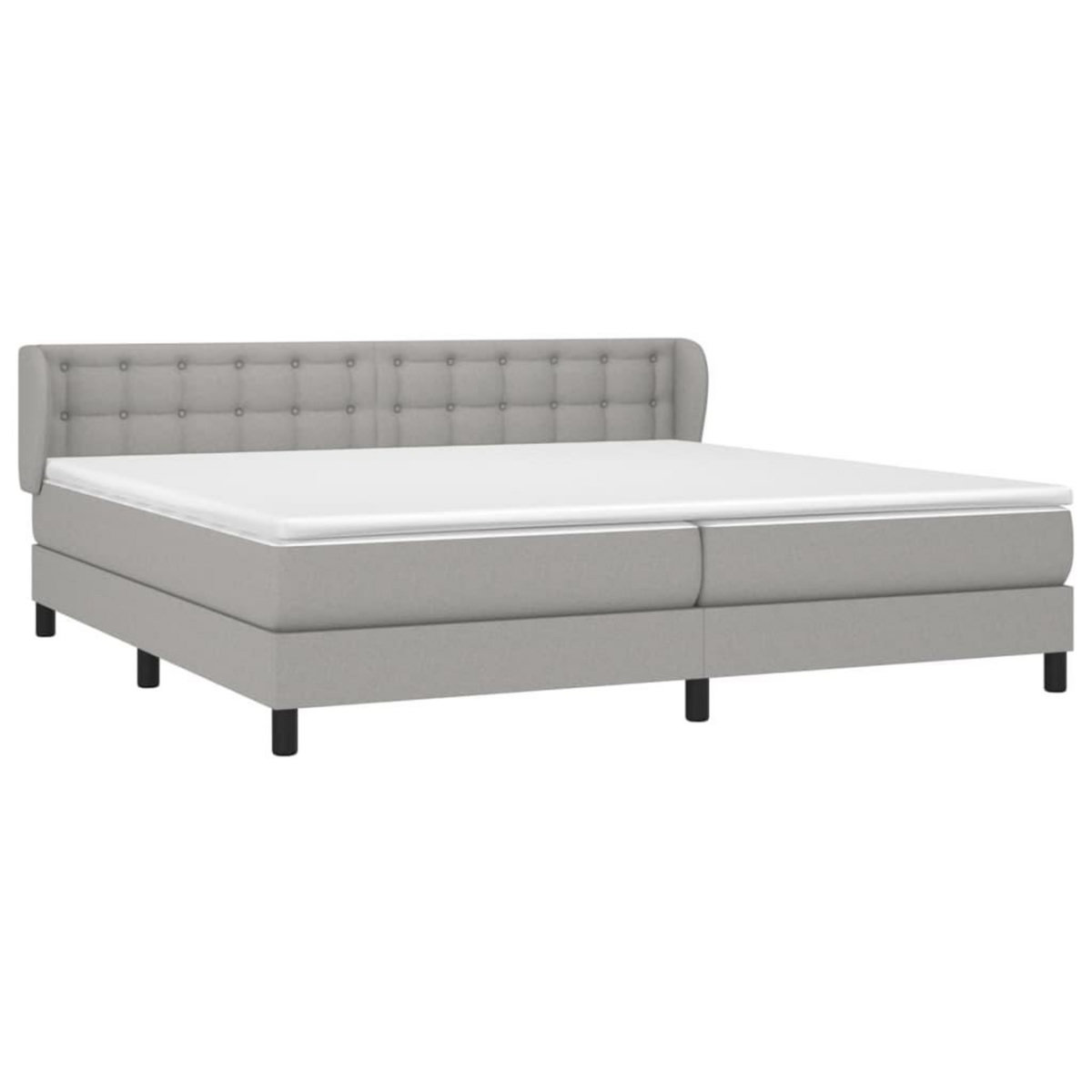 VIDAXL Sommier a lattes de lit avec matelas Gris clair 200x200cm Tissu