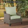 OUTSUNNY Lot de 2 coussins matelas assise dossier pour chaise de jardin fauteuil polyester vert clair