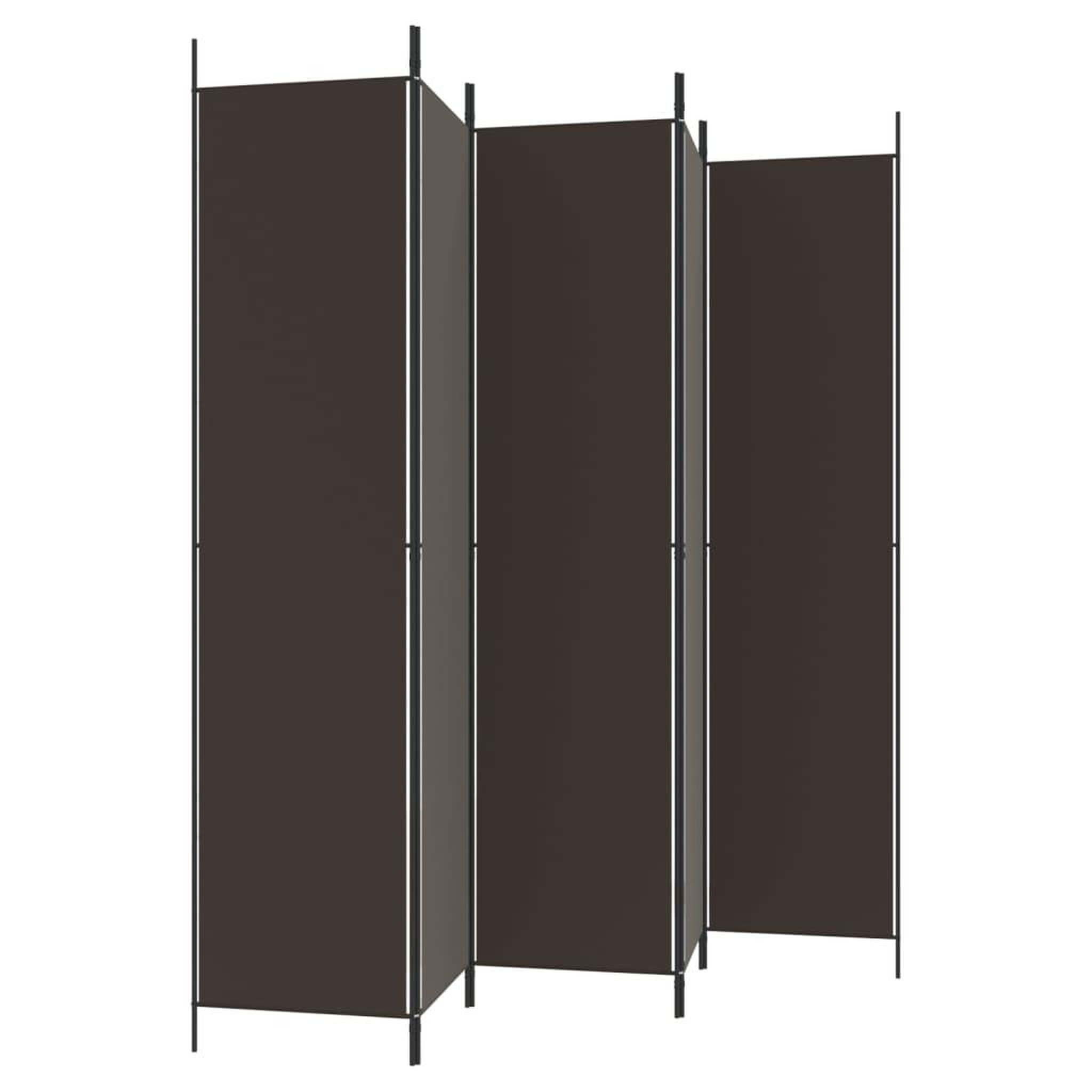 Voir la diapositive 5 : VIDAXL Cloison de separation 5 panneaux Marron 250x220 cm Tissu