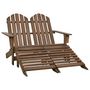 Voir la diapositive 1 : VIDAXL Chaise de jardin Adirondack 2 places repose-pied sapin marron