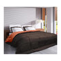 Voir la diapositive 2 : GENERIQUE Couette Microfibre 400g/m² CALGARY Chocolat & Corail 200x200cm