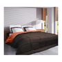 Voir la diapositive 2 : GENERIQUE Couette Microfibre 400g/m² CALGARY Chocolat & Corail 200x200cm