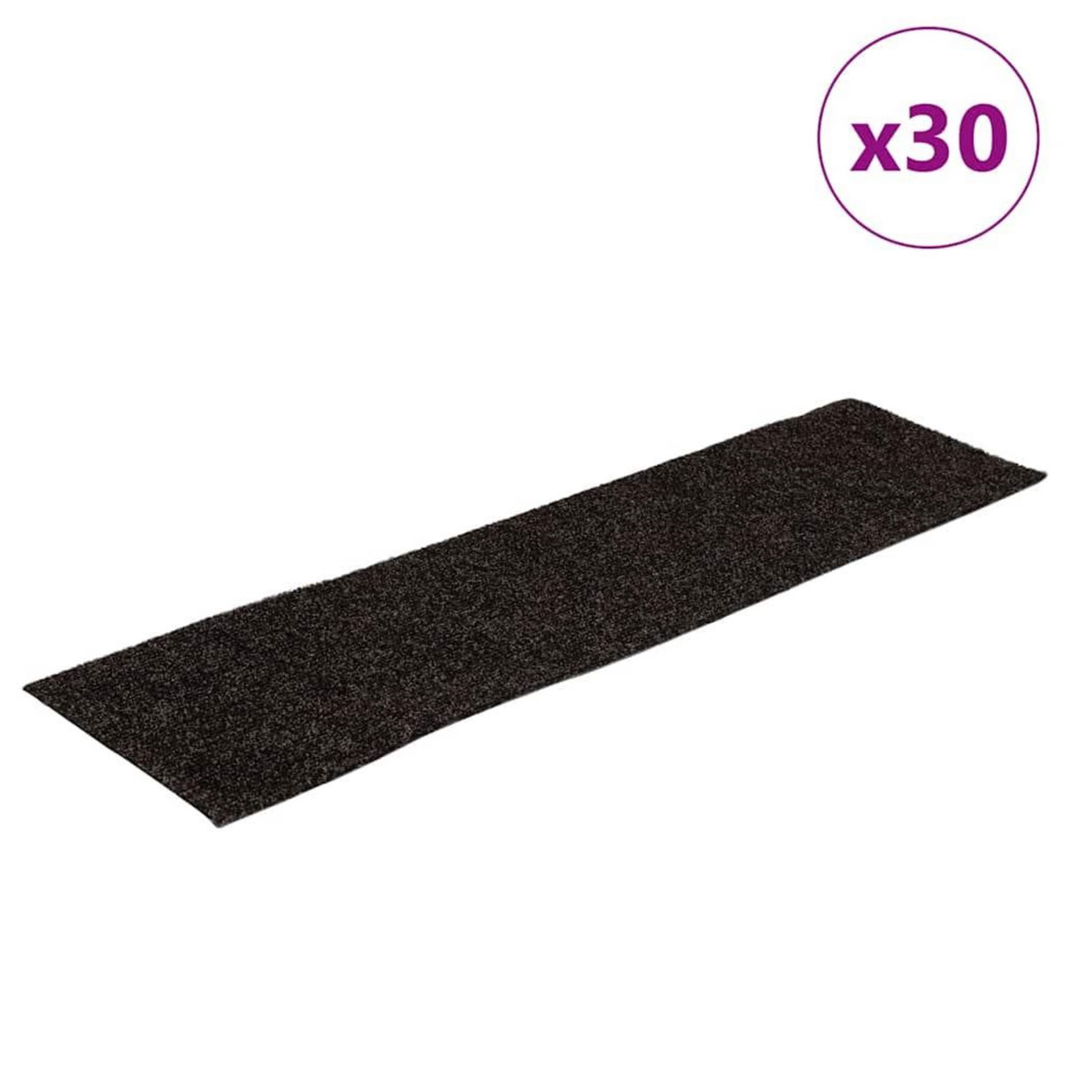 VIDAXL Tapis d'escalier auto-adhesifs 30 pcs marron 76x20 cm