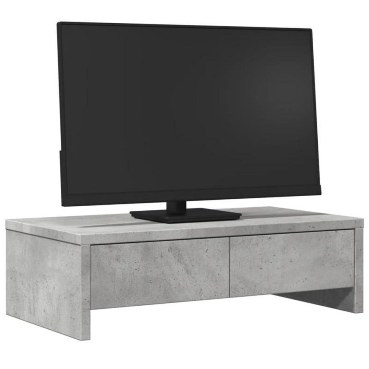 VIDAXL Support de moniteur avec tiroirs gris béton bois d ingénierie