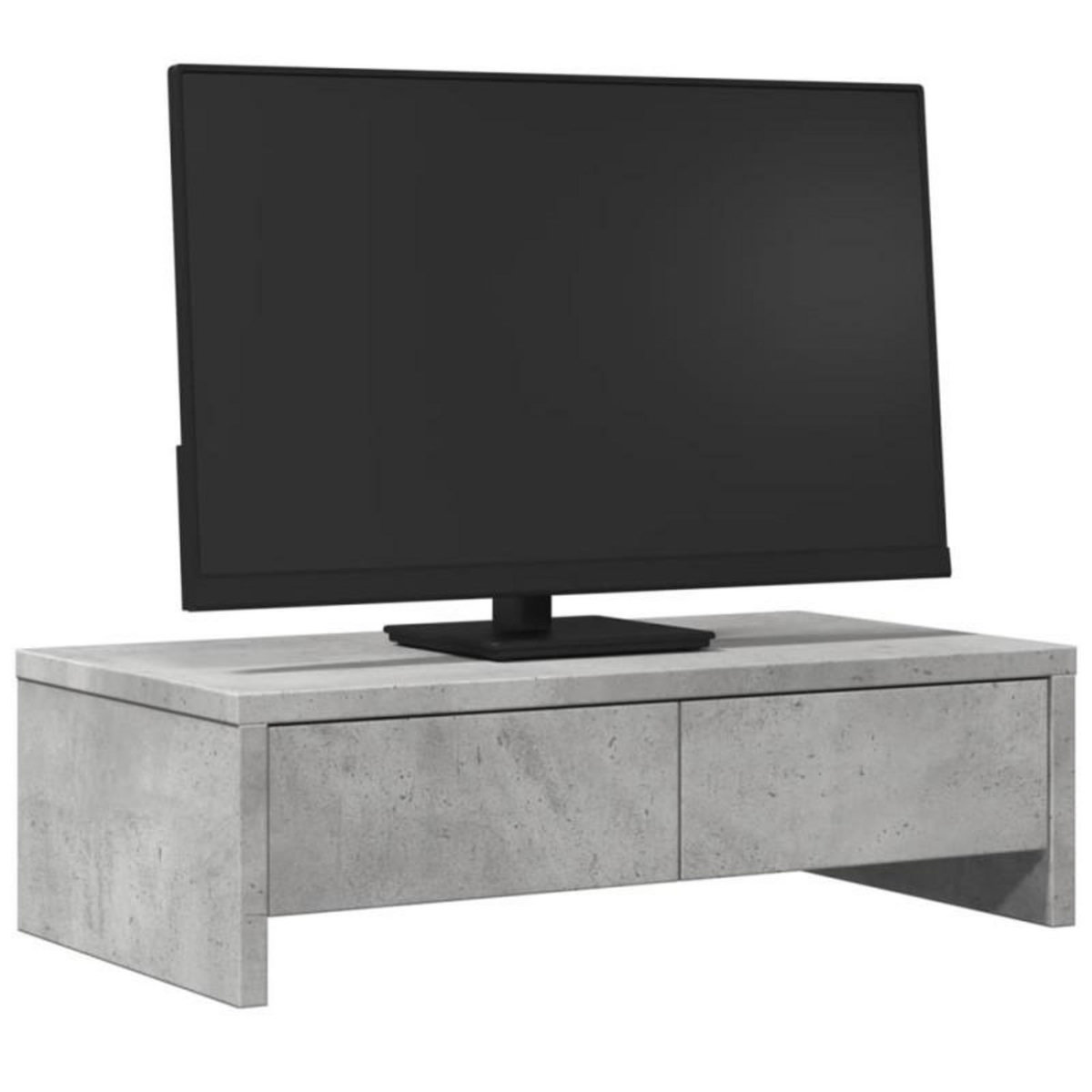VIDAXL Support de moniteur avec tiroirs gris béton bois d ingénierie