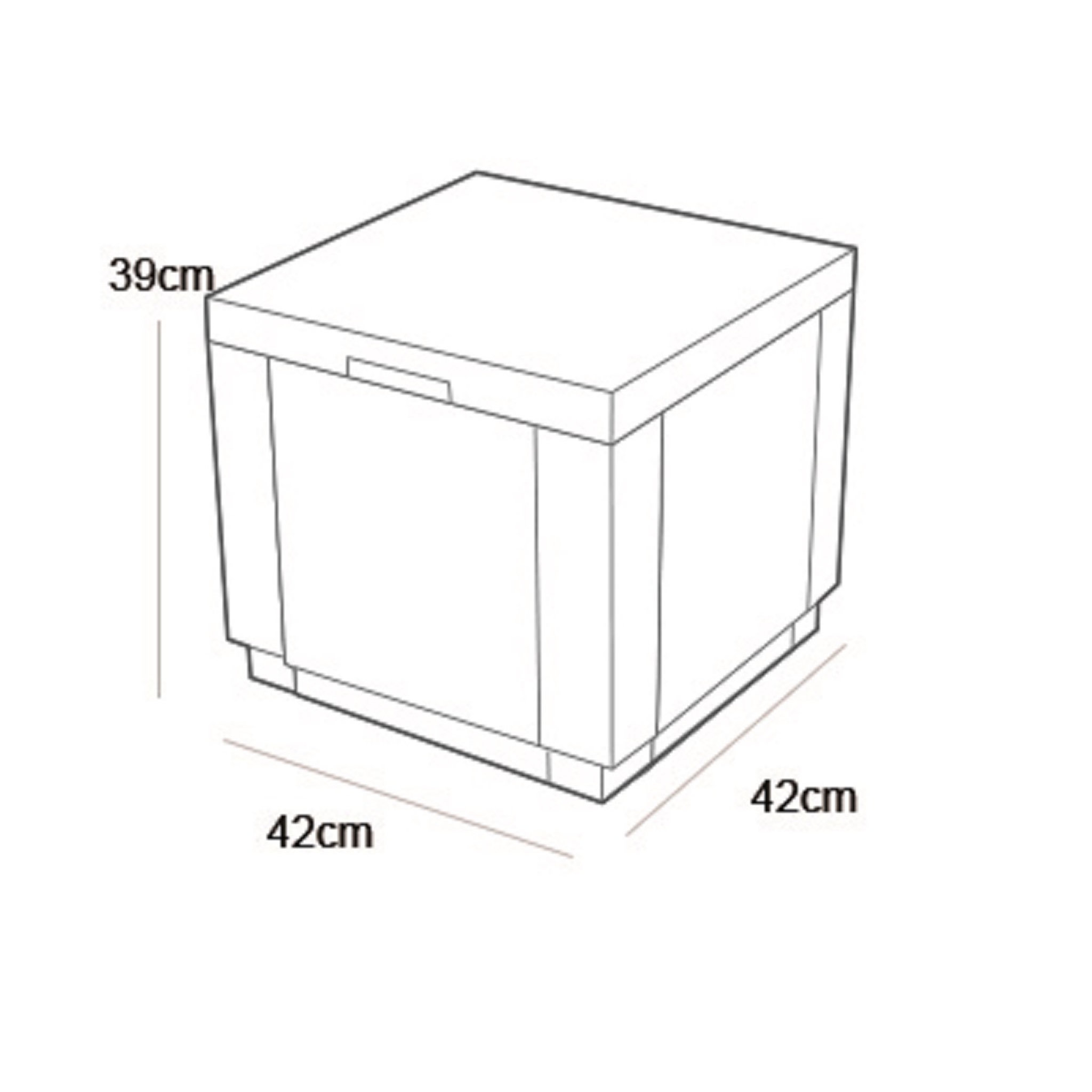 Voir la diapositive 3 : Table de jardin avec rangement - 2 places - Résine - Gris - CUBE
