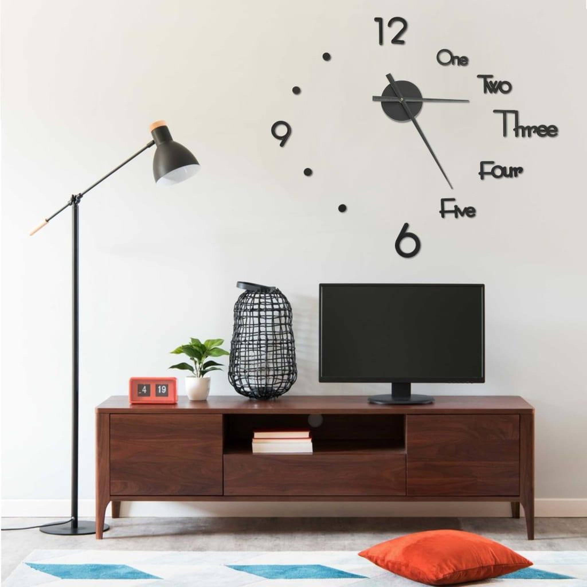VIDAXL Horloge murale 3D Design moderne Noir 100 cm XXL