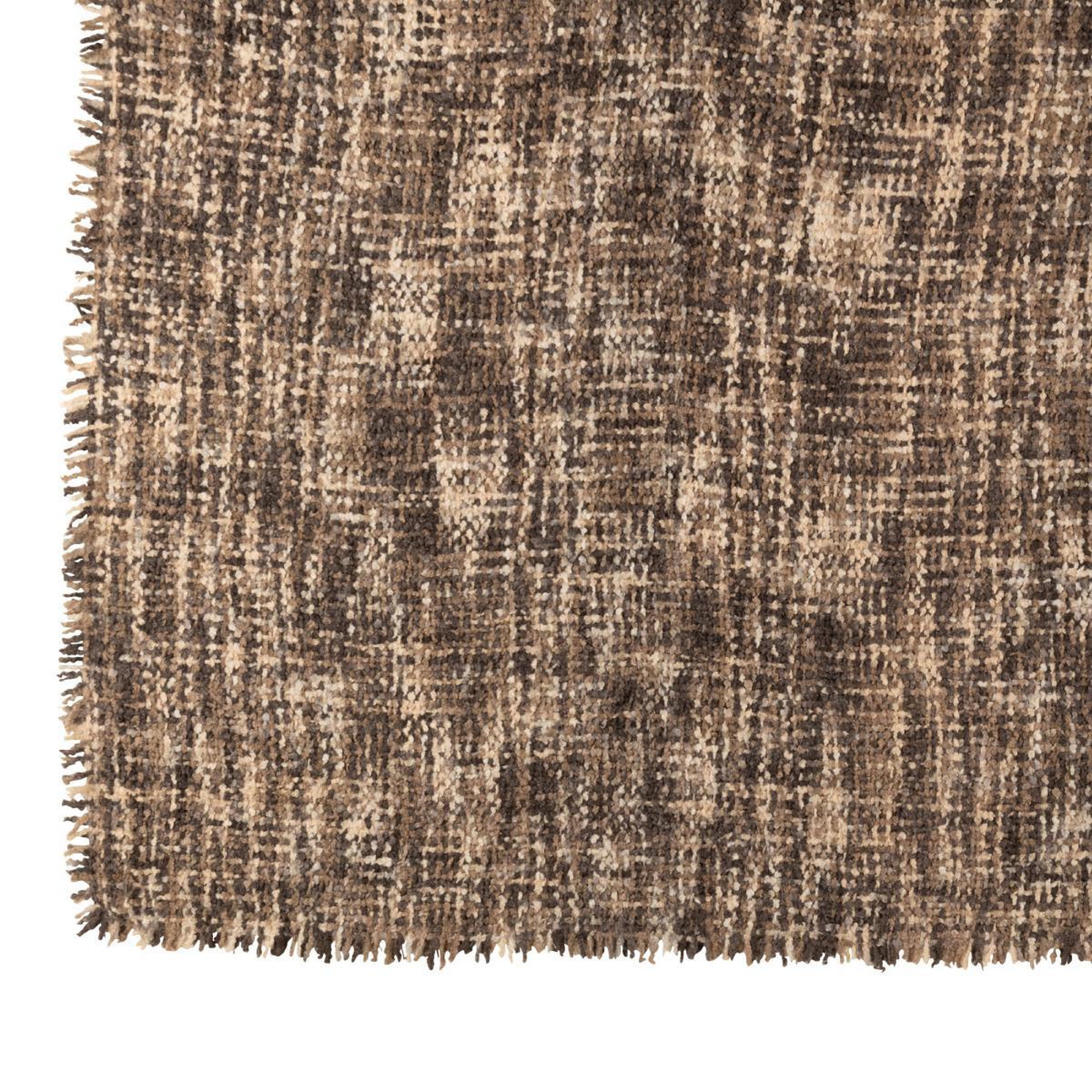 Voir la diapositive 2 : J-LINE Plaid en tweed  cosy  130x180cm marron & beige