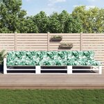 VIDAXL Coussins de palette lot de 7 motif de feuilles tissu