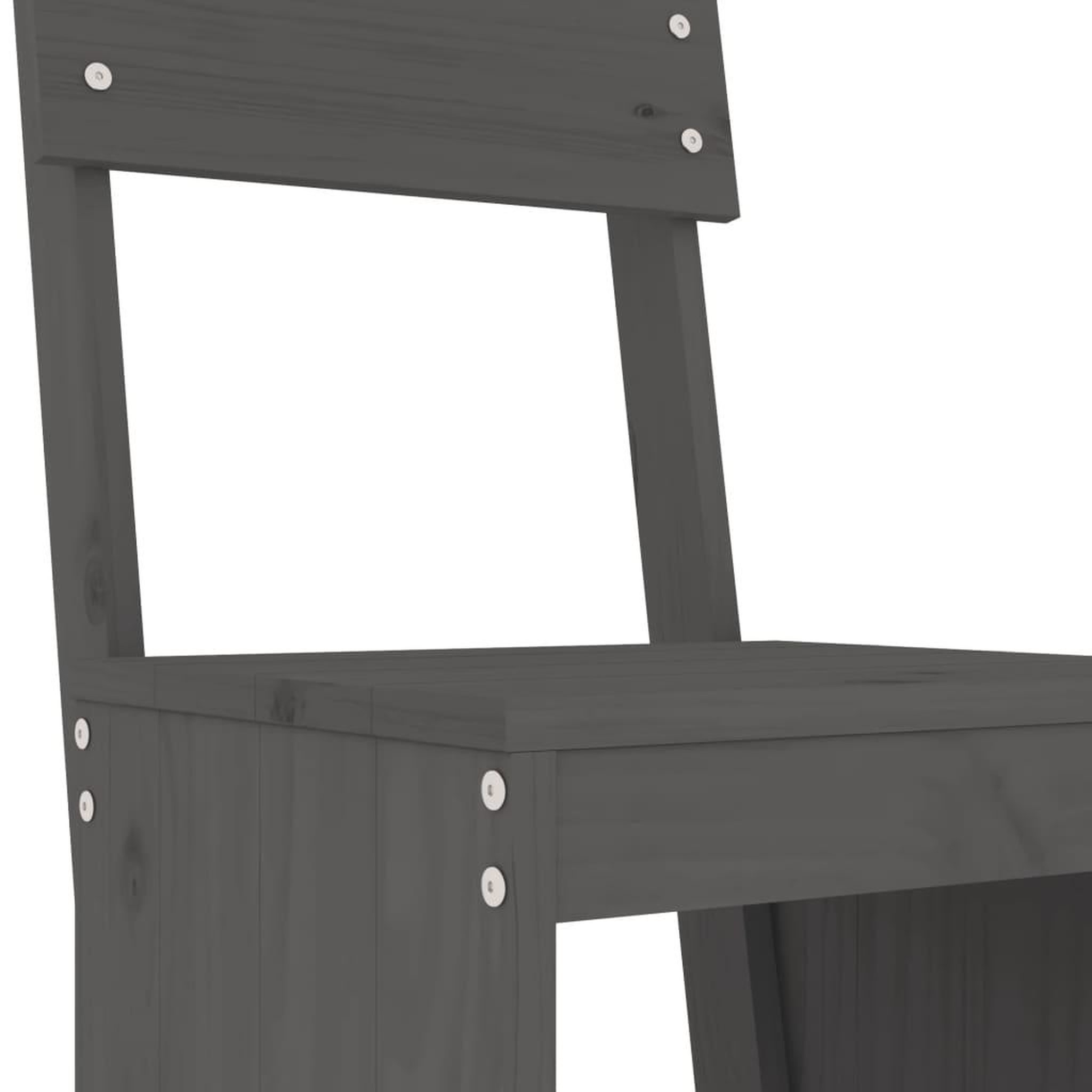Voir la diapositive 5 : VIDAXL Ensemble de bar de jardin 7 pcs gris bois de pin massif