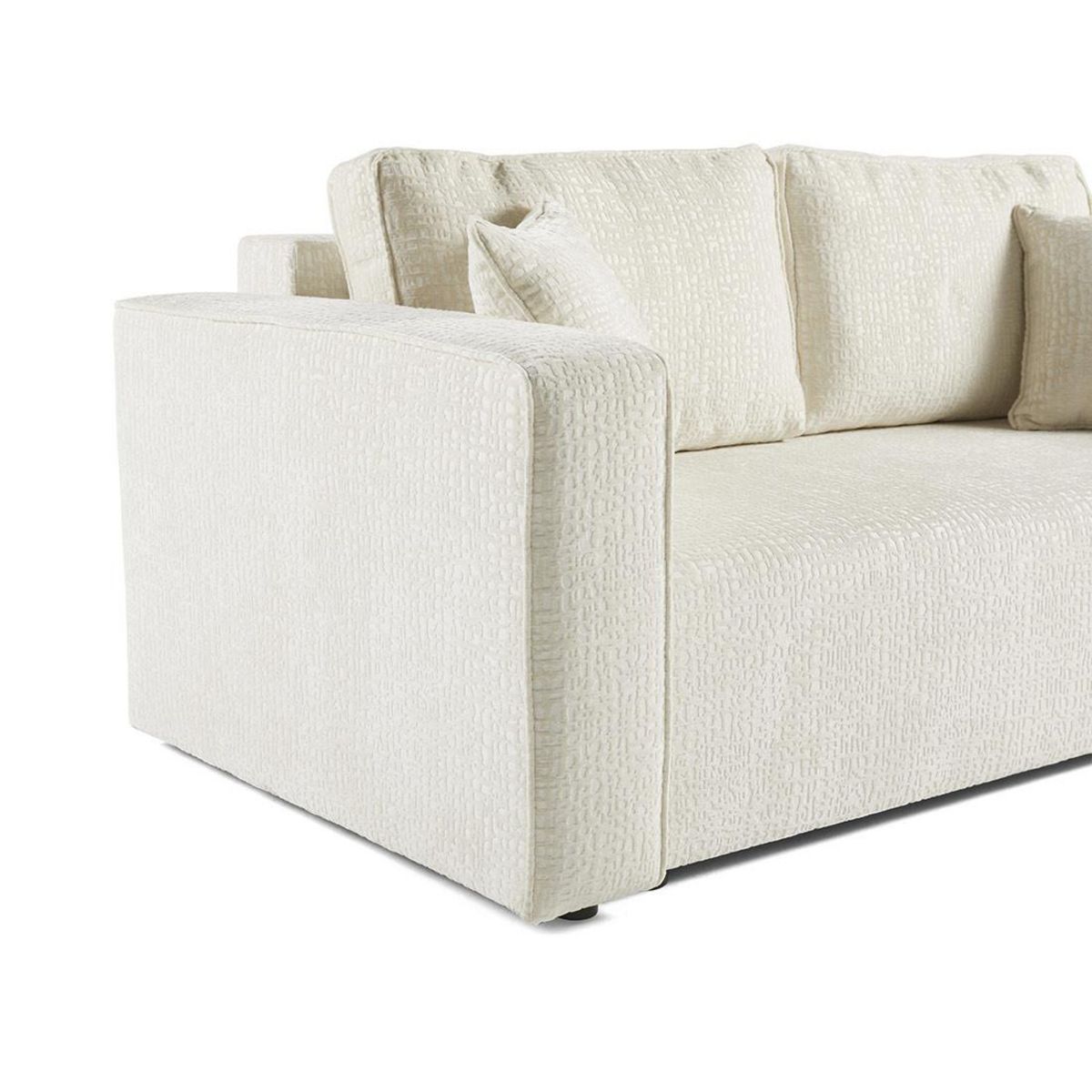 BEST MOBILIER Topaze - canapé droit 2 places - en tissu velours relief