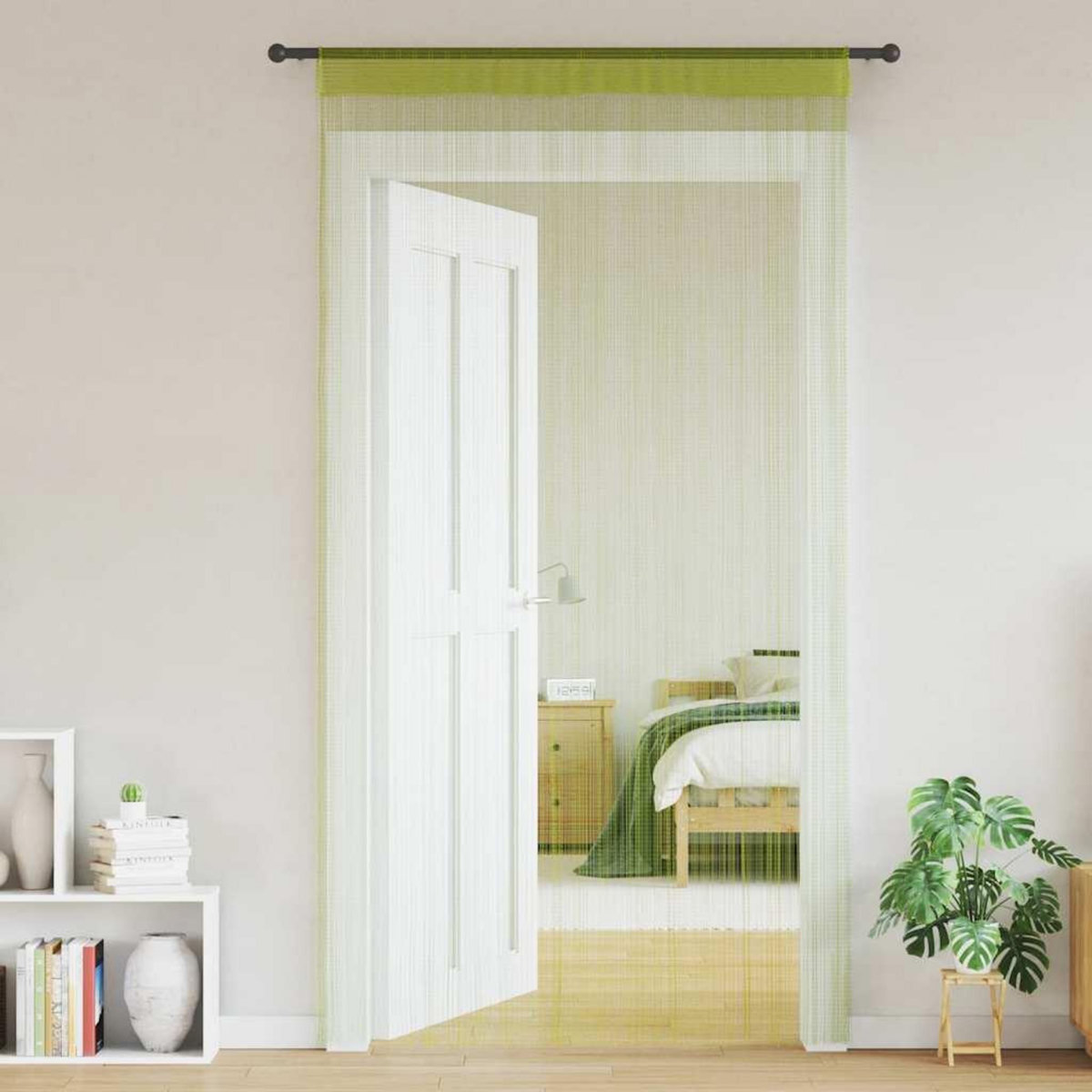 VIDAXL Rideau en fils 2 pcs 100 x 250 cm Vert