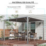 Voir la diapositive 4 : OUTSUNNY Pergola lames orientables dim. 2,9L x 2,95l x 2,13H m structure alu. acier époxy polyester gris