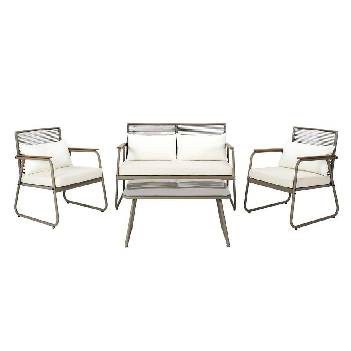 Paris Prix Salon de Jardin 4 Pièces  Palma  105cm Beige