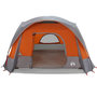 Voir la diapositive 5 : VIDAXL Tente de cabine familiale 6 personnes gris orange impermeable