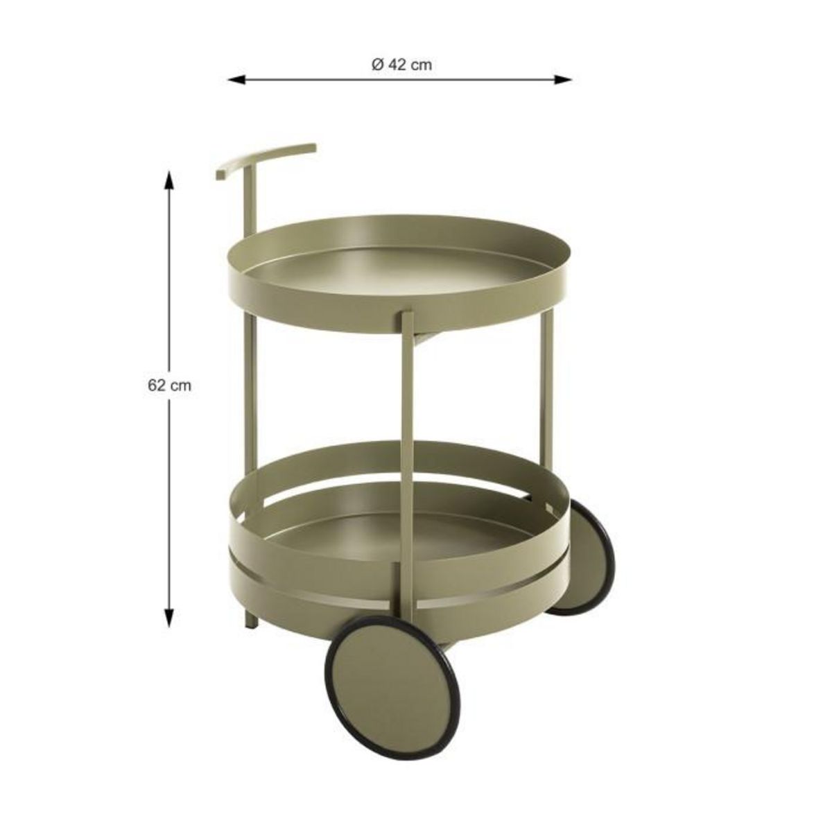 Paris Prix Desserte de Cuisine Ronde  Postres  62cm Vert