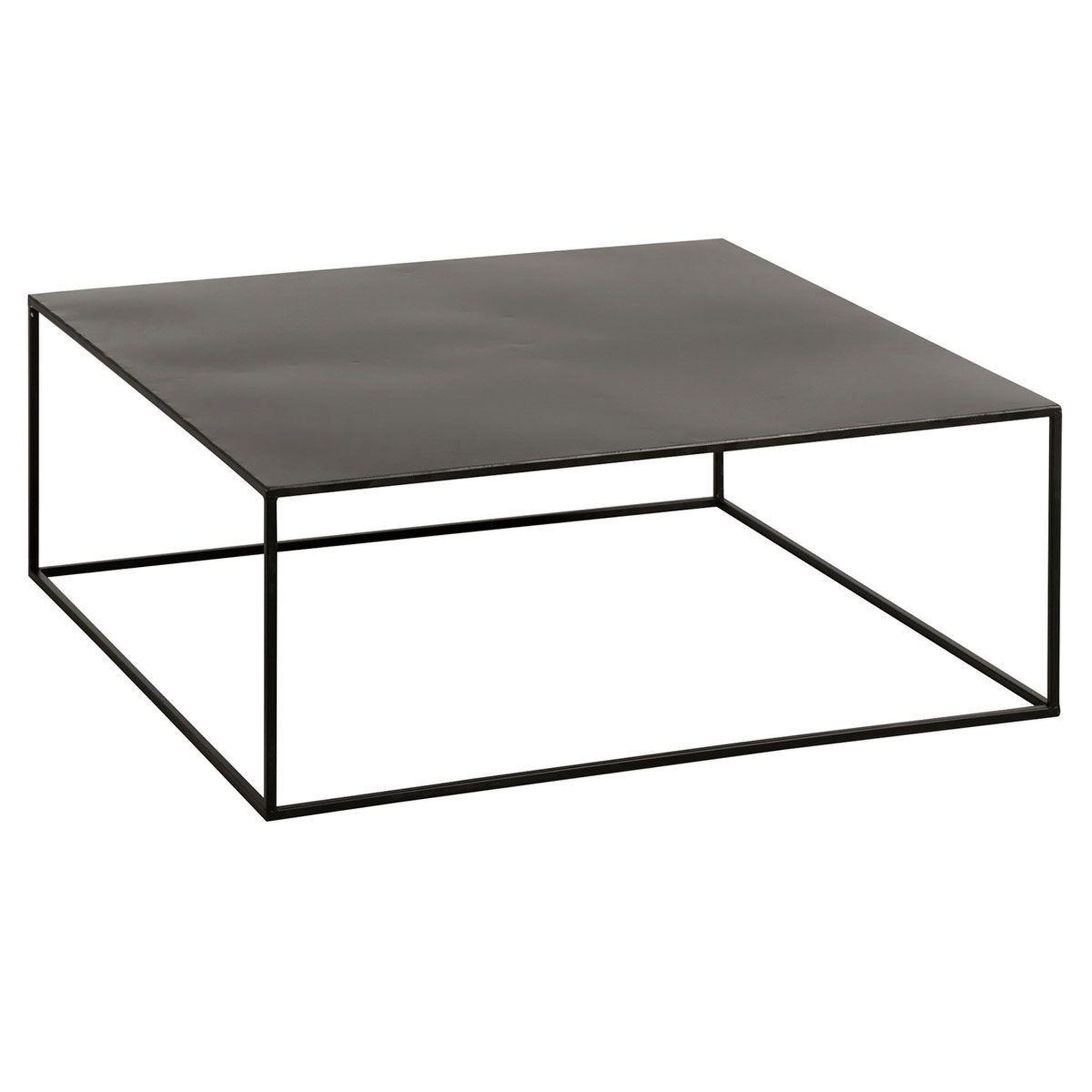 J-LINE Table basse carrée en métal  lovra  80cm noir